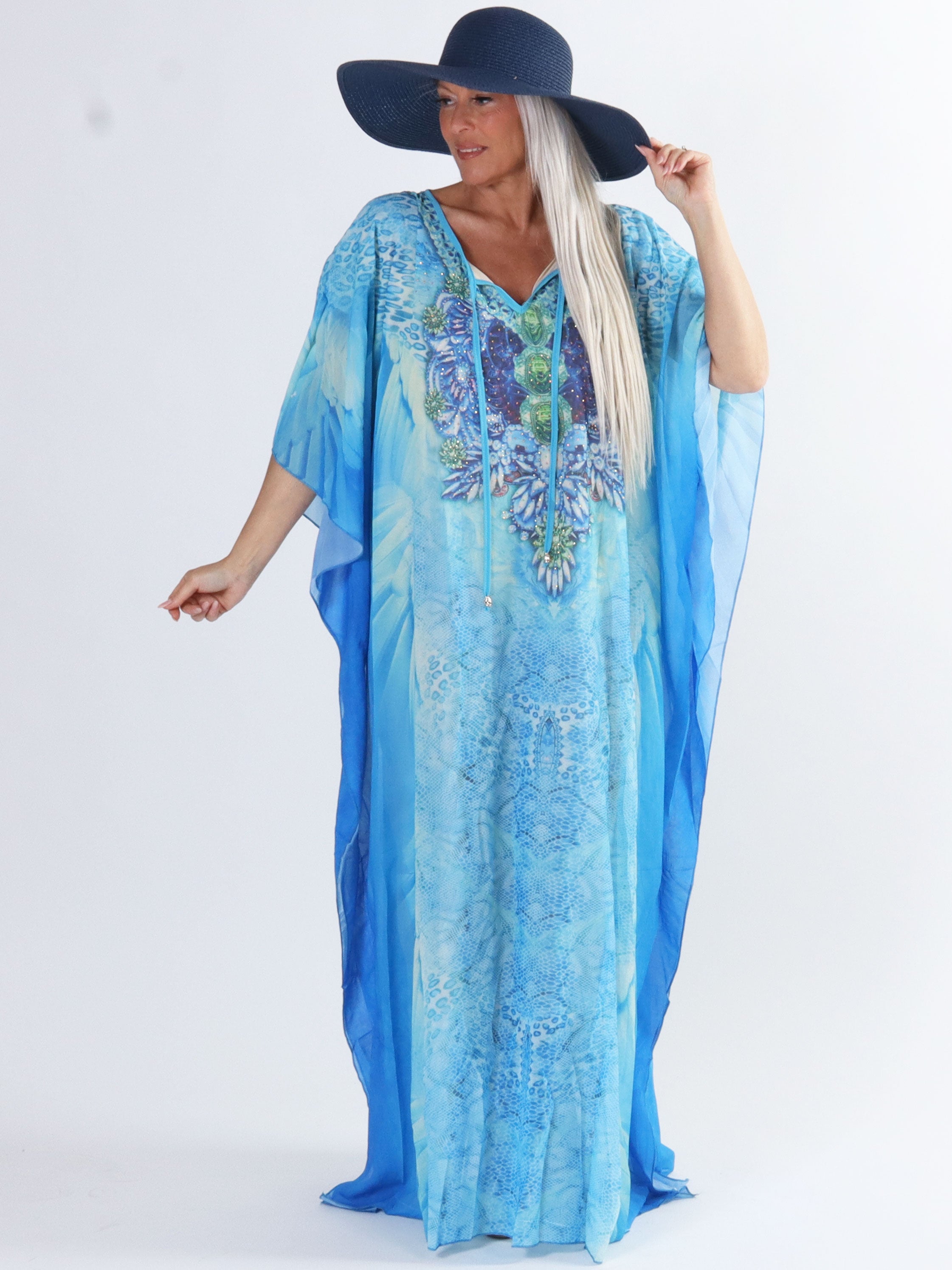 Sasha Snake - Lang plus size tunika med slangeprint og similisten