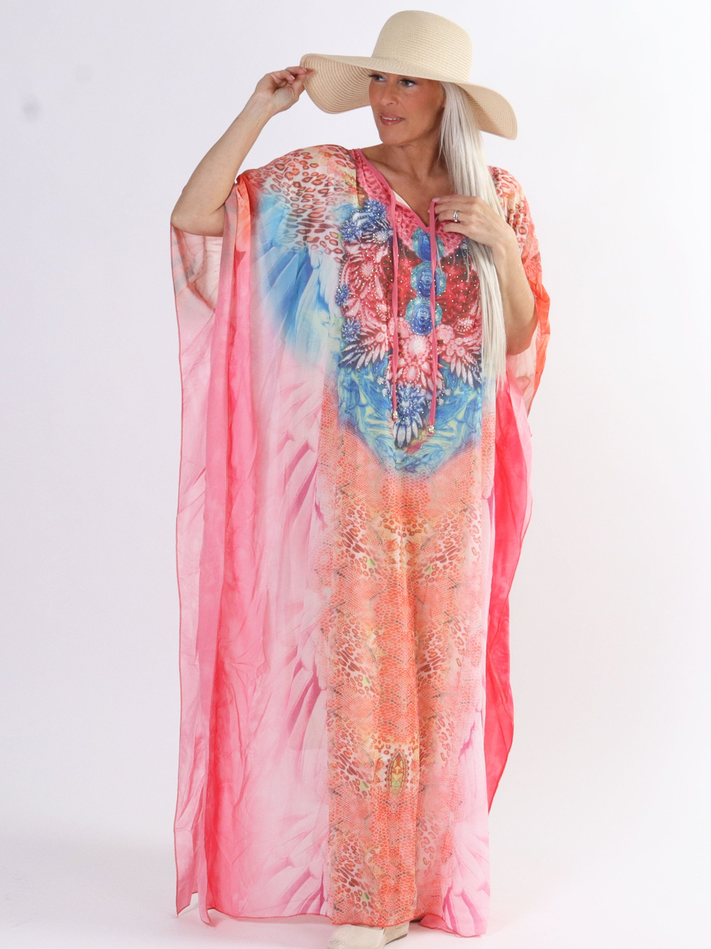 Sasha Snake - Lang plus size tunika med slangeprint og similisten