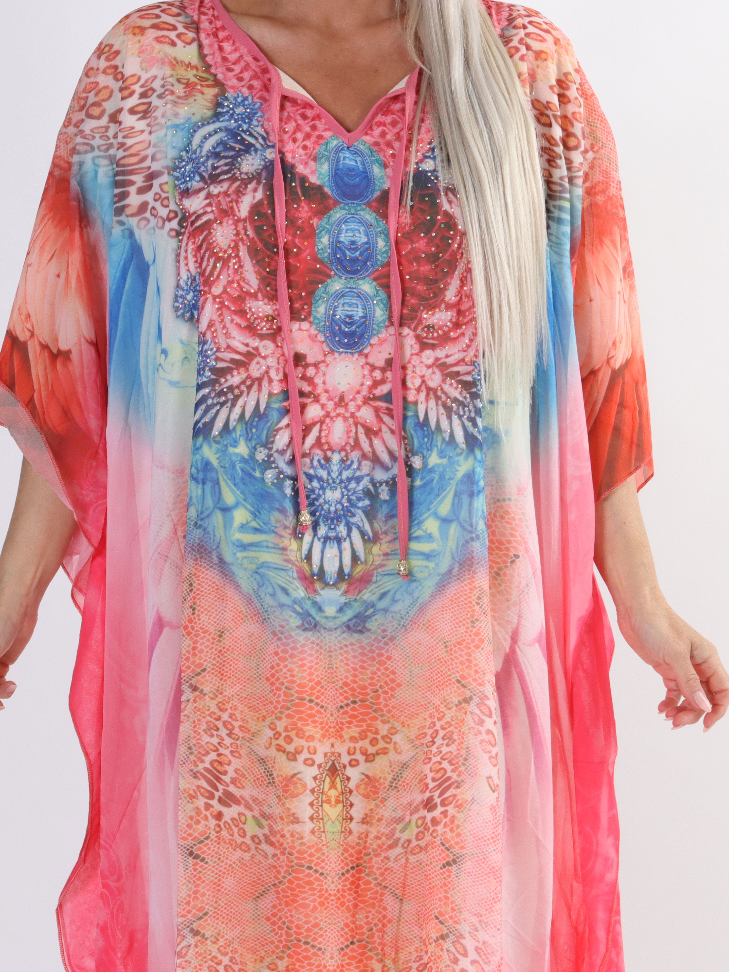 Sasha Snake - Lang plus size tunika med slangeprint og similisten