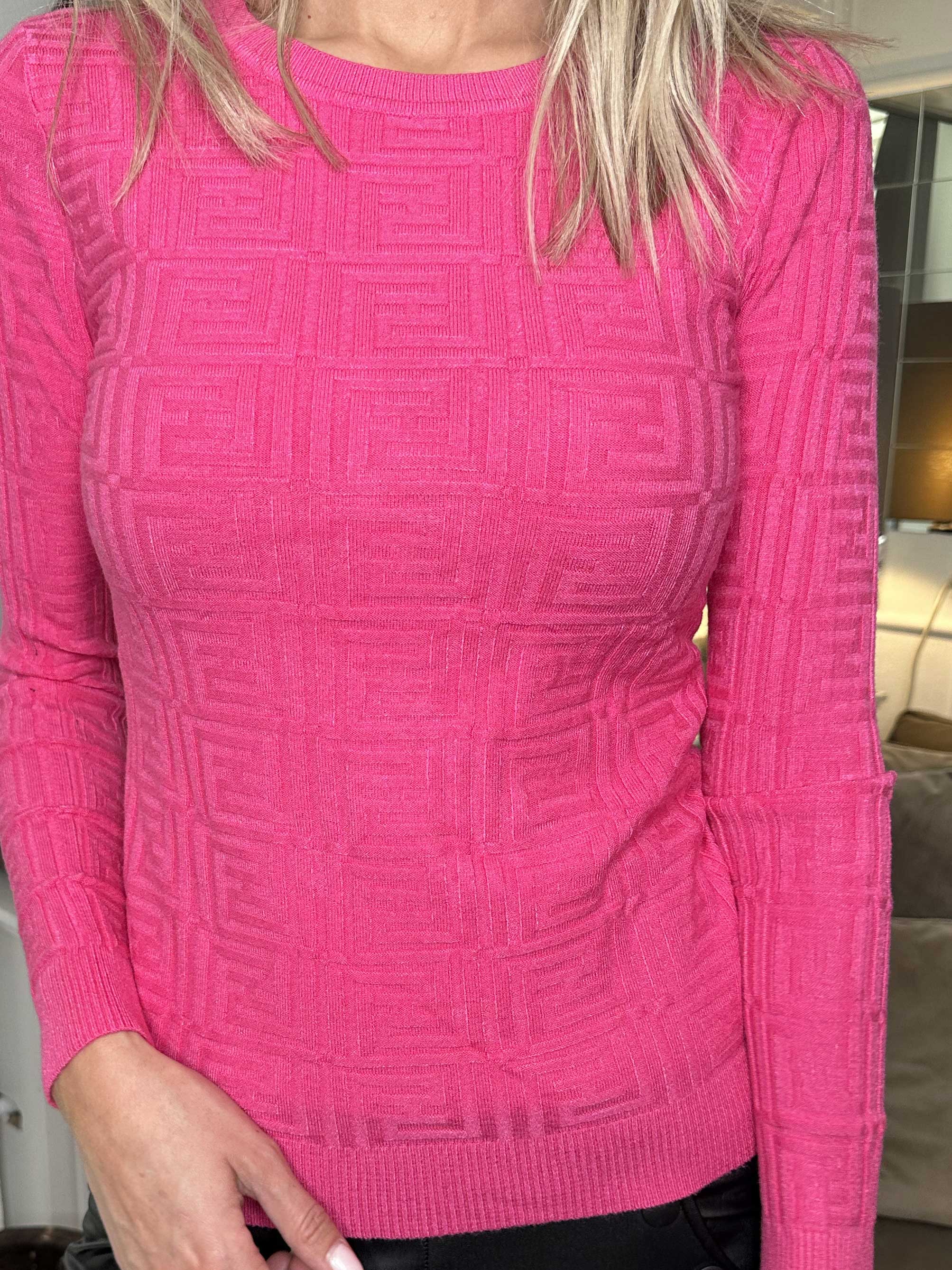 Serafina - Tætsiddende strikbluse med stræk