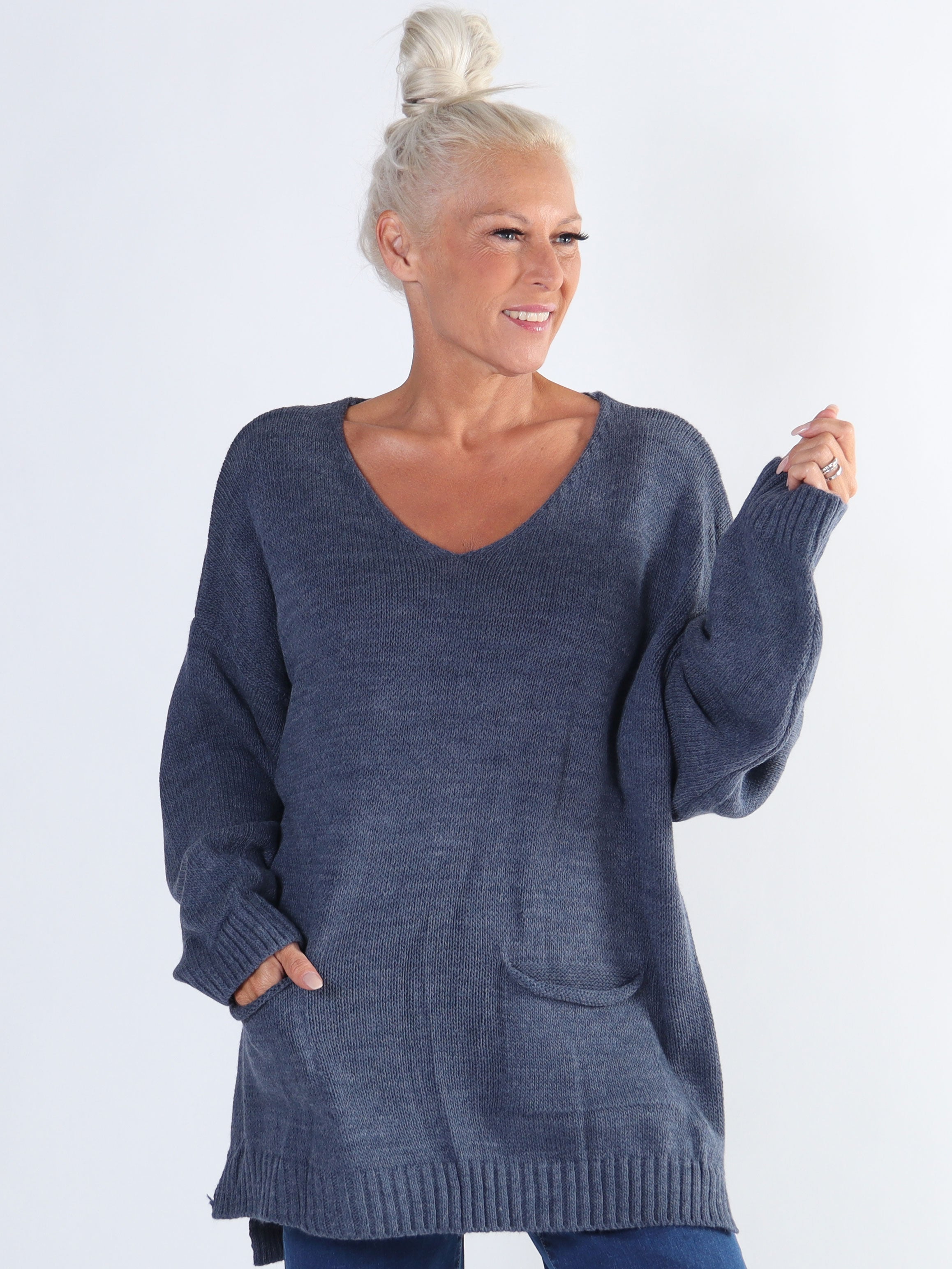 Shaima - Simpel plus size strik med lommer