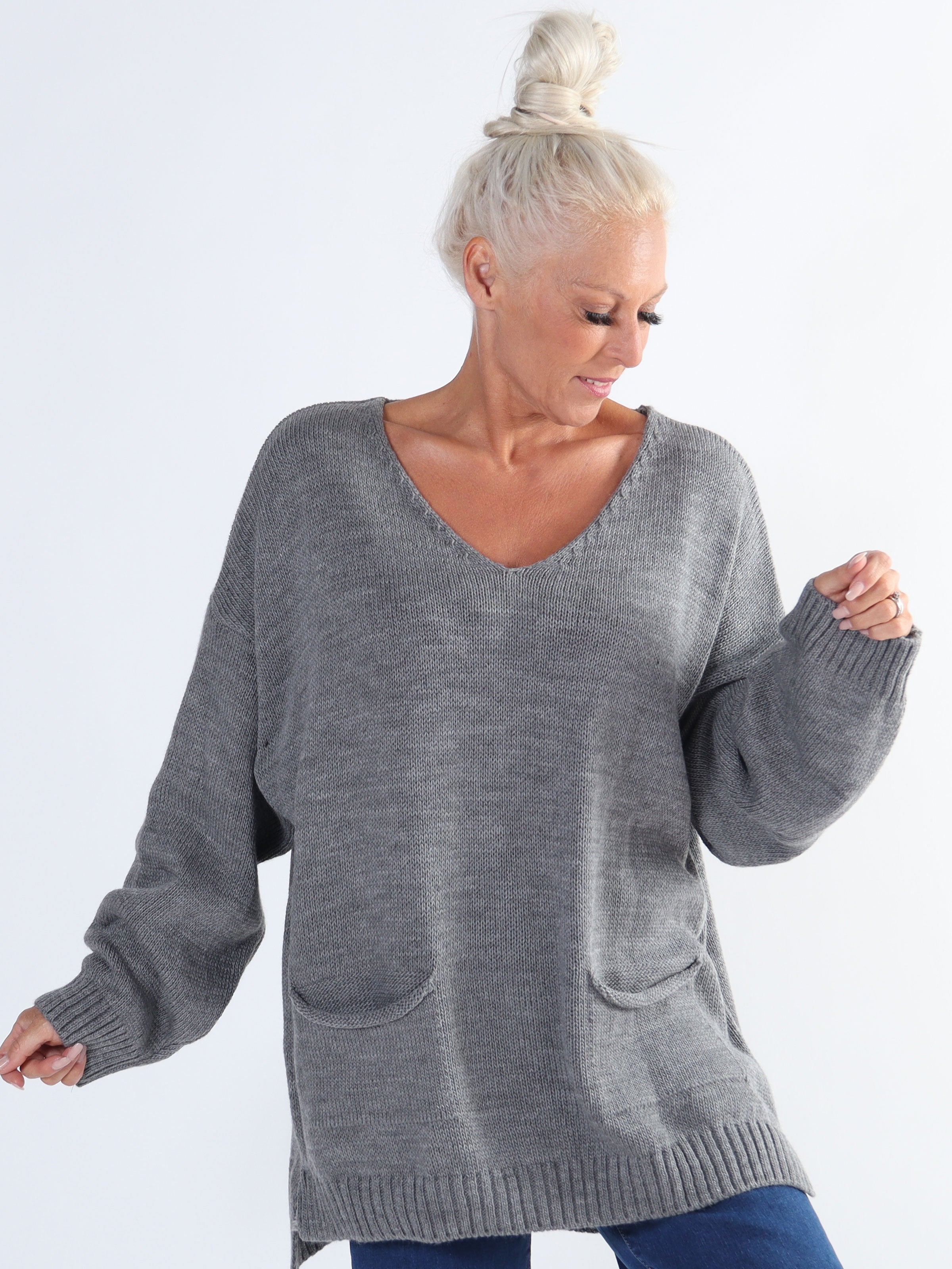 Shaima - Simpel plus size strik med lommer