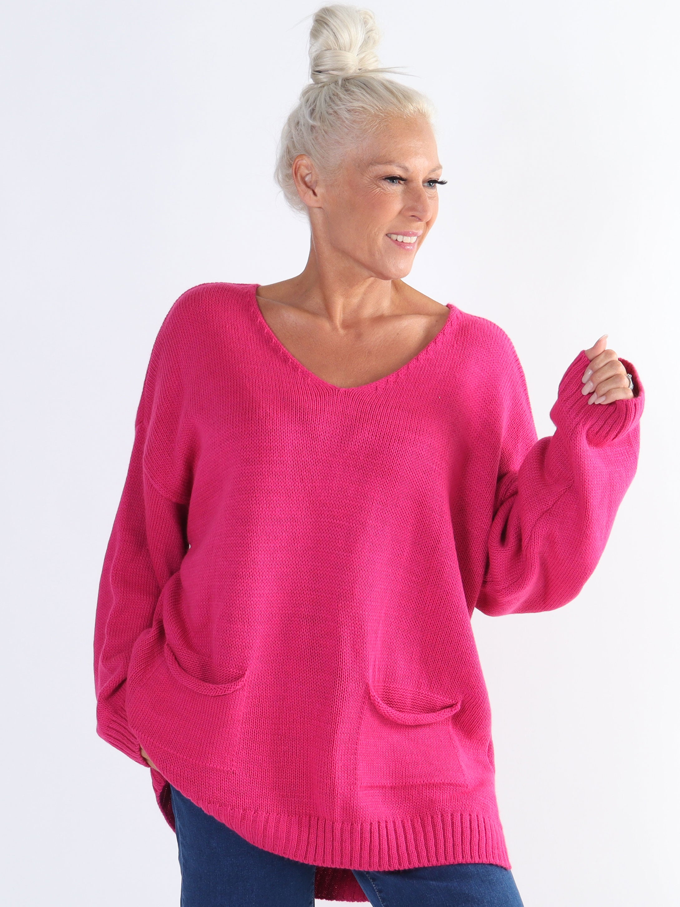 Shaima - Simpel plus size strik med lommer