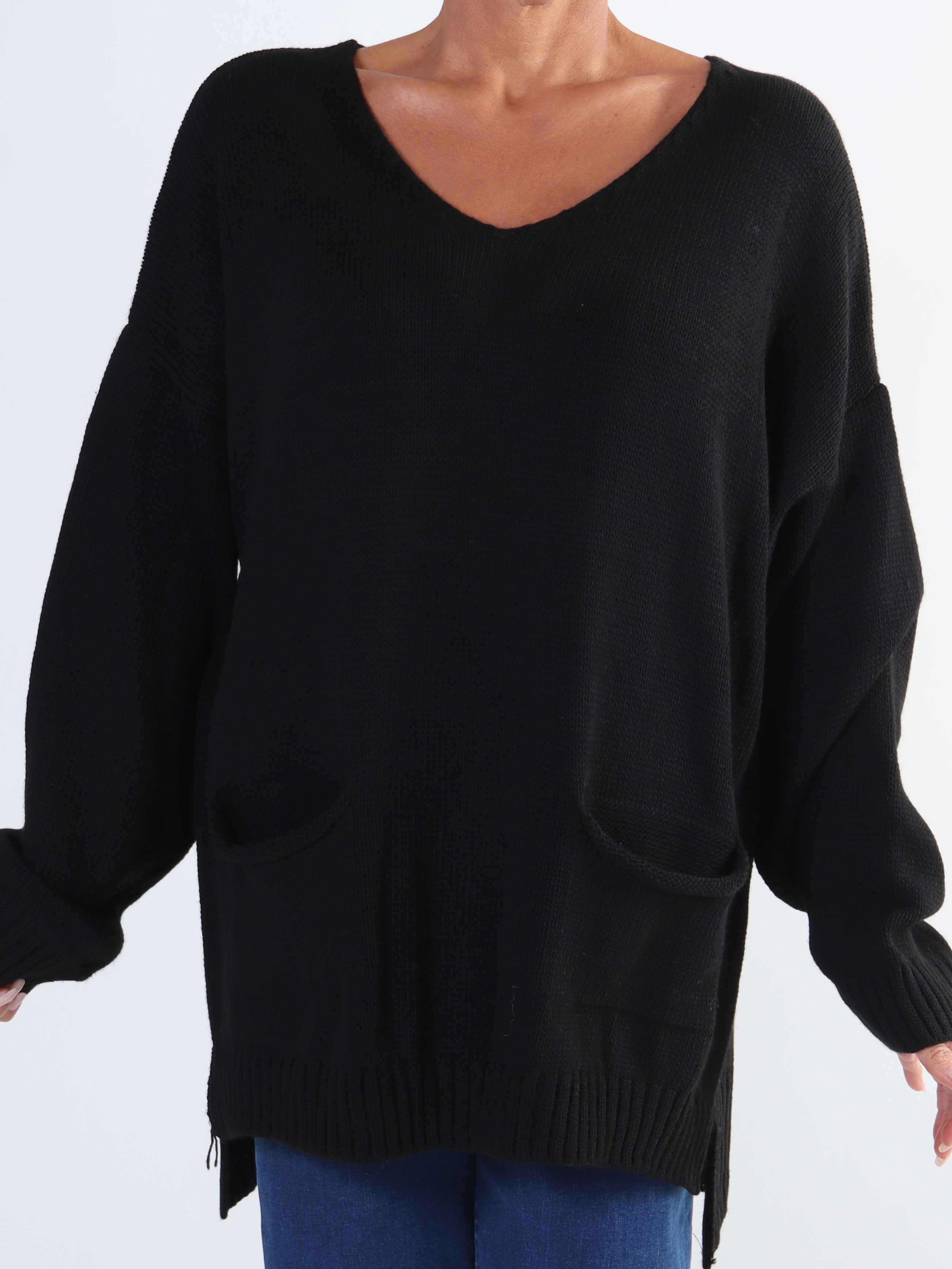 Shaima - Simpel plus size strik med lommer