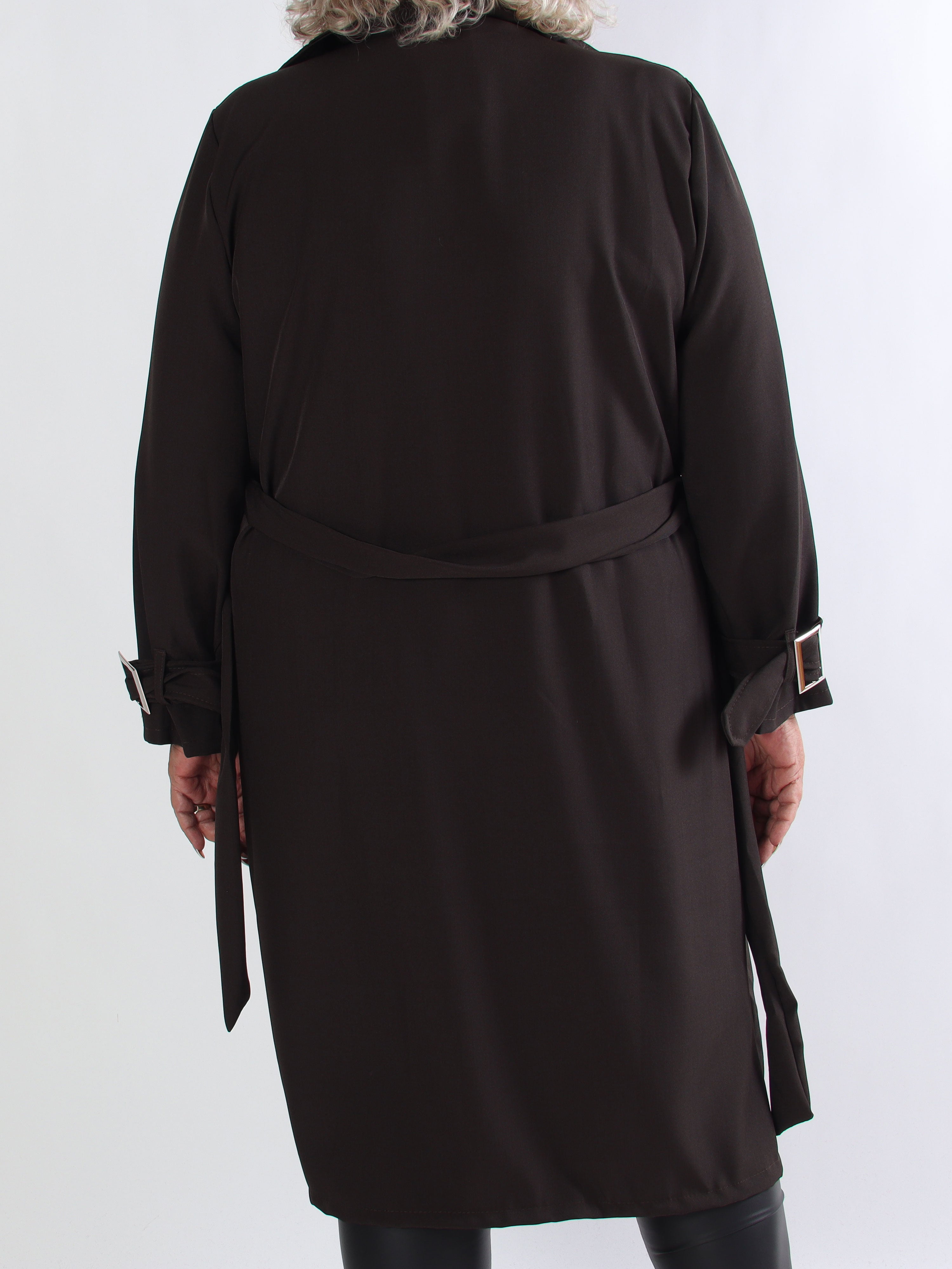 Sharpay - Let plus size trenchcoat med bindebånd