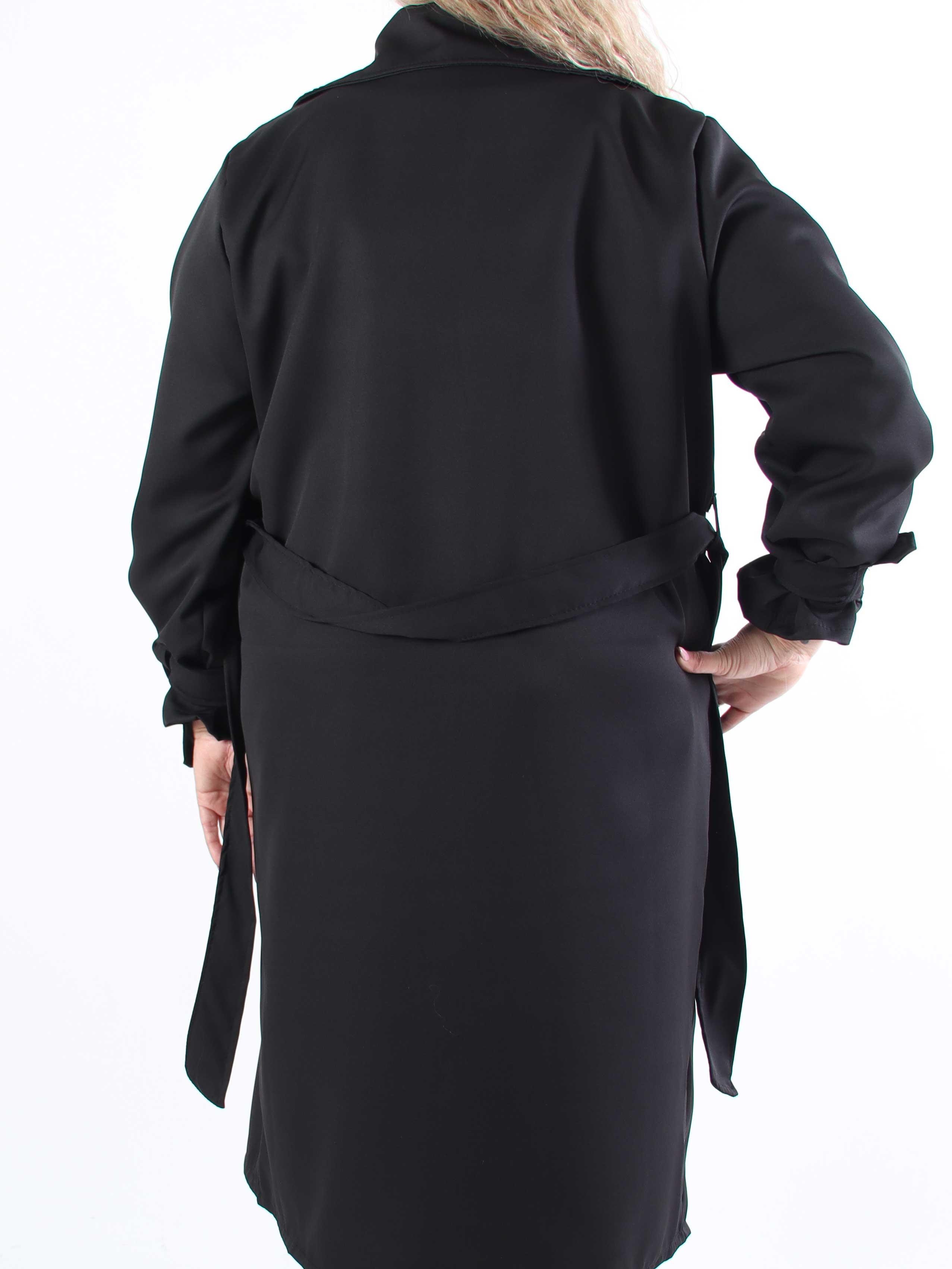 Sharpay - Let plus size trenchcoat med bindebånd