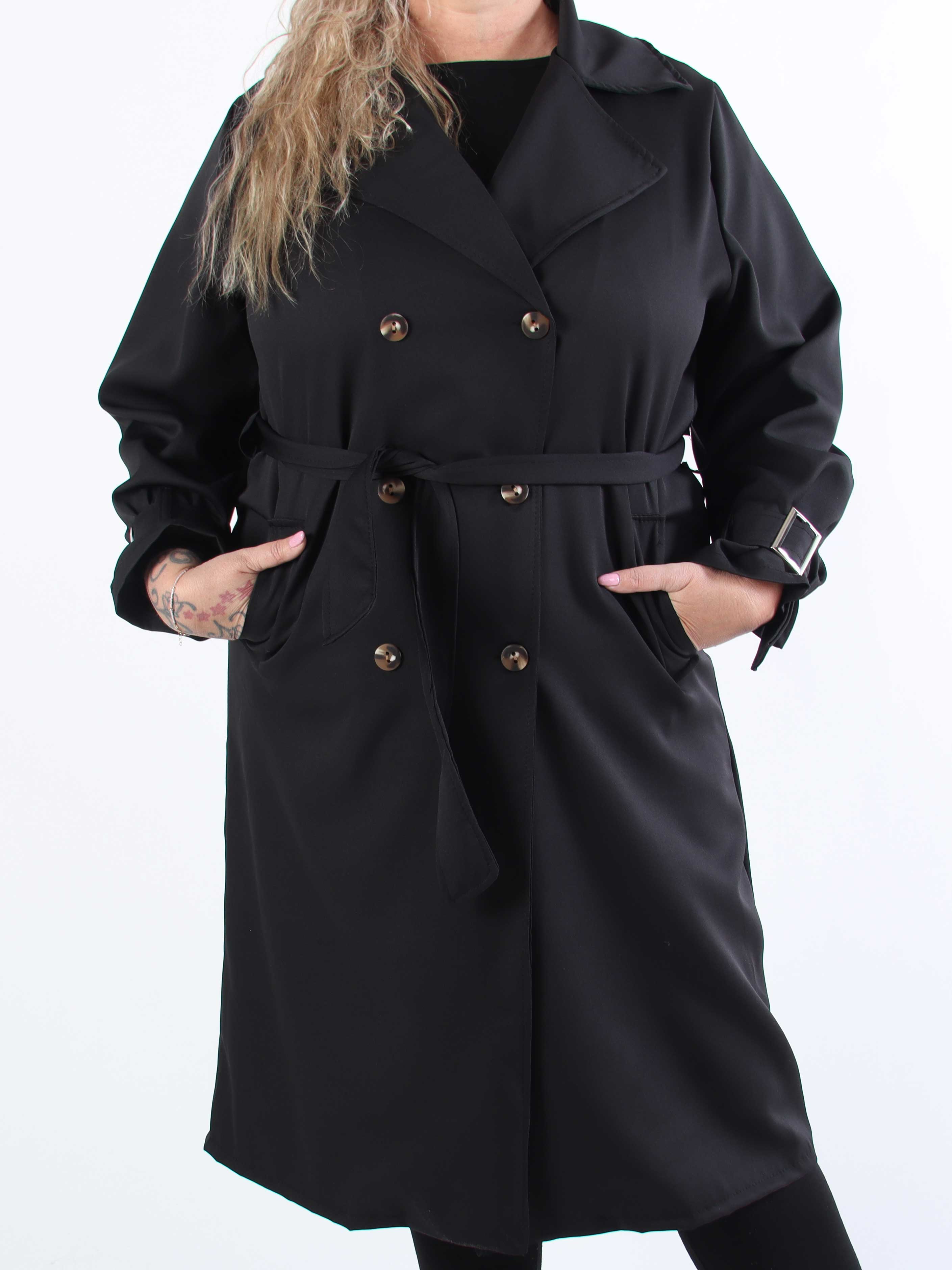 Sharpay - Let plus size trenchcoat med bindebånd