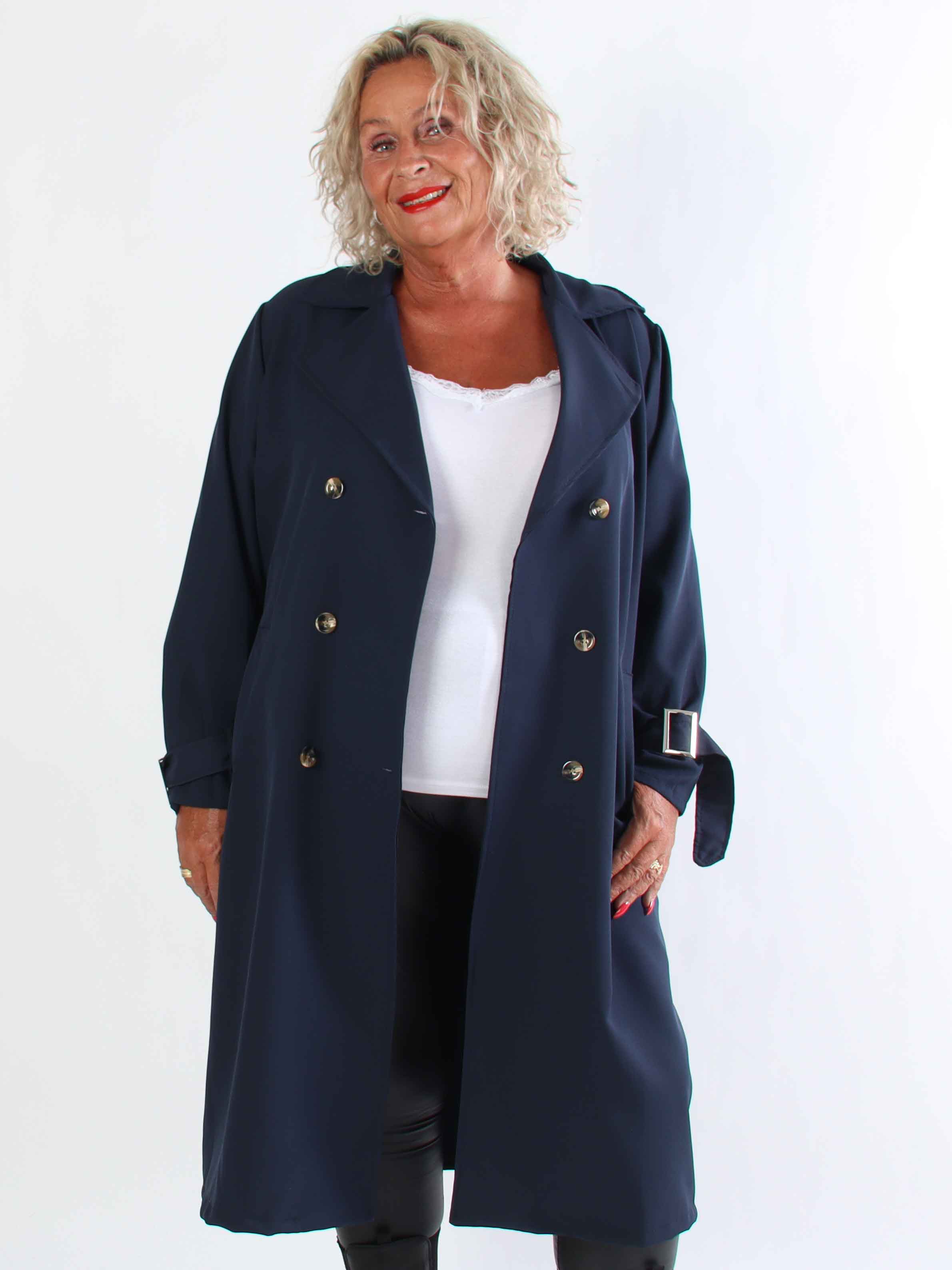 Sharpay - Let plus size trenchcoat med bindebånd