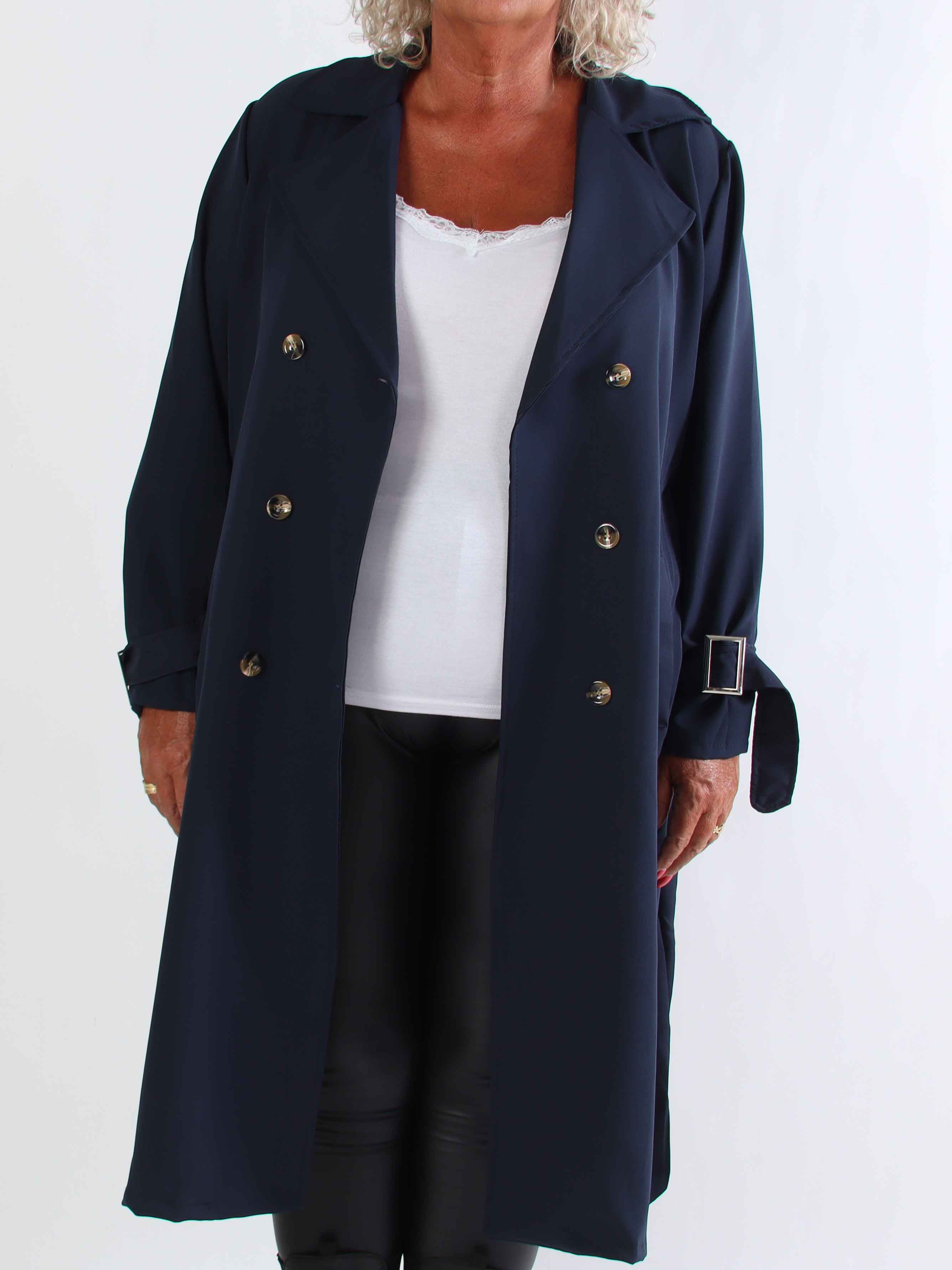 Sharpay - Let plus size trenchcoat med bindebånd