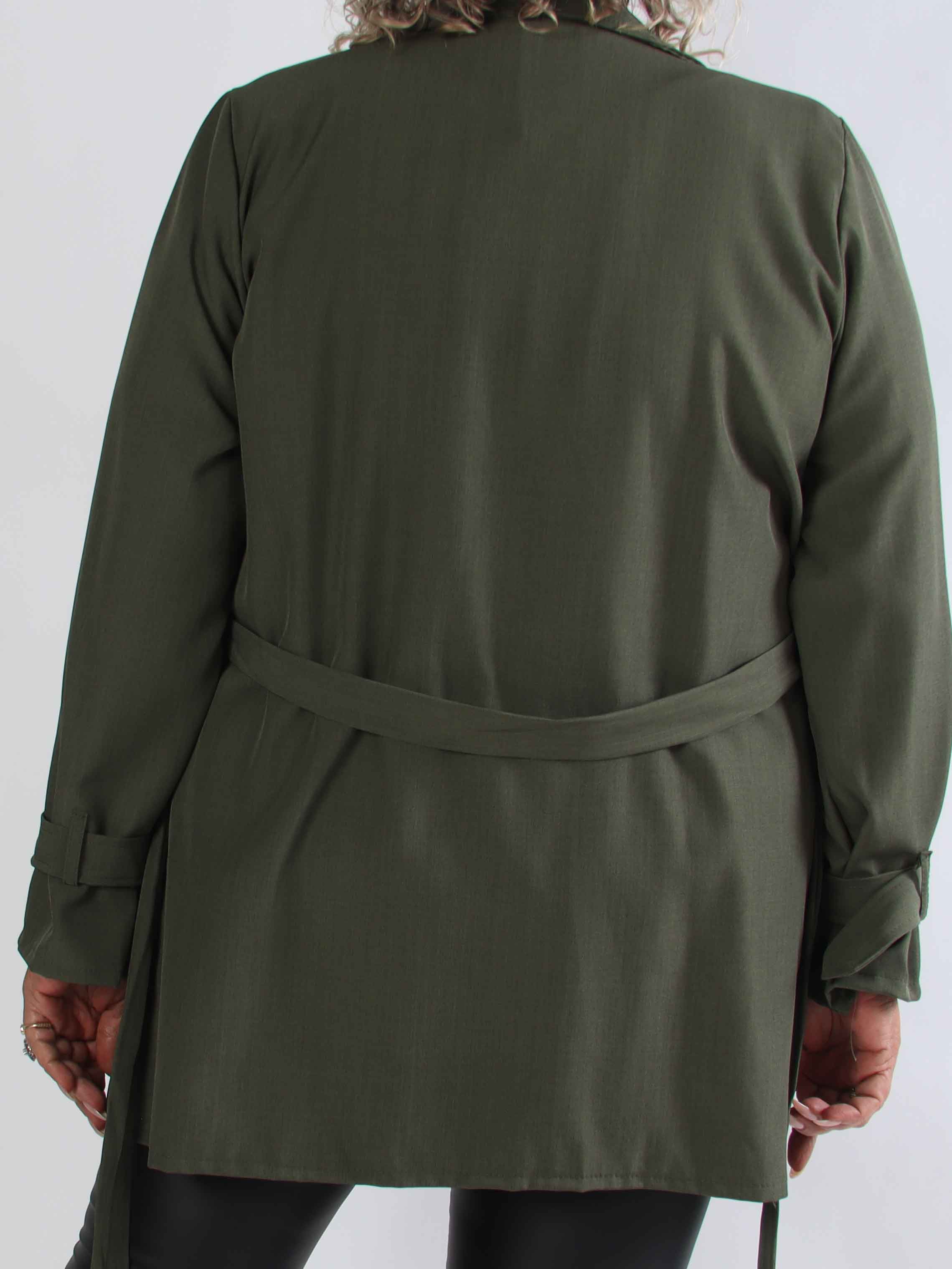 Sharpay Short 2.0 - Kort let plus size trenchcoat med bindebånd