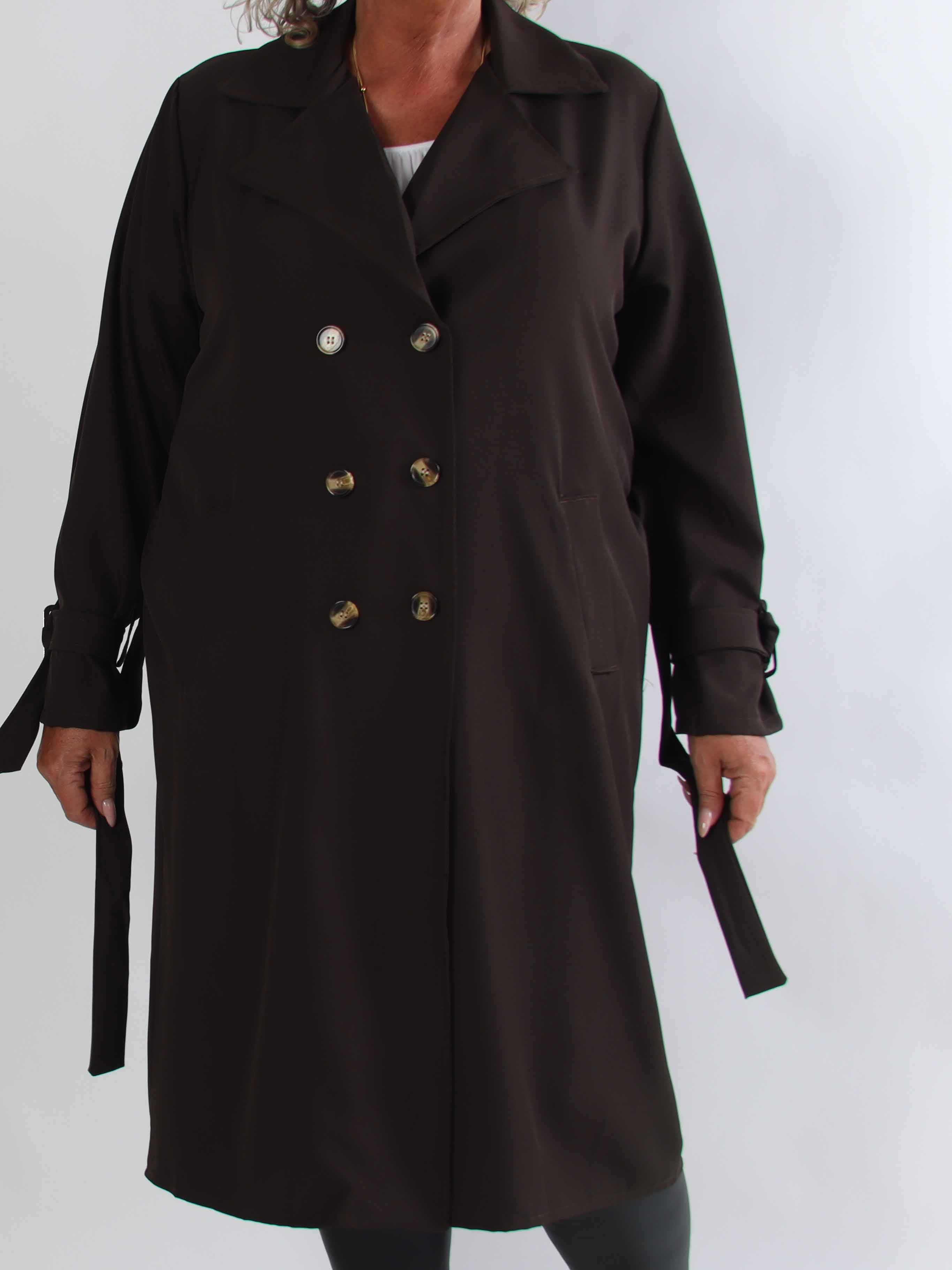 Sharpay 2.0 - Let plus size trenchcoat med bindebånd