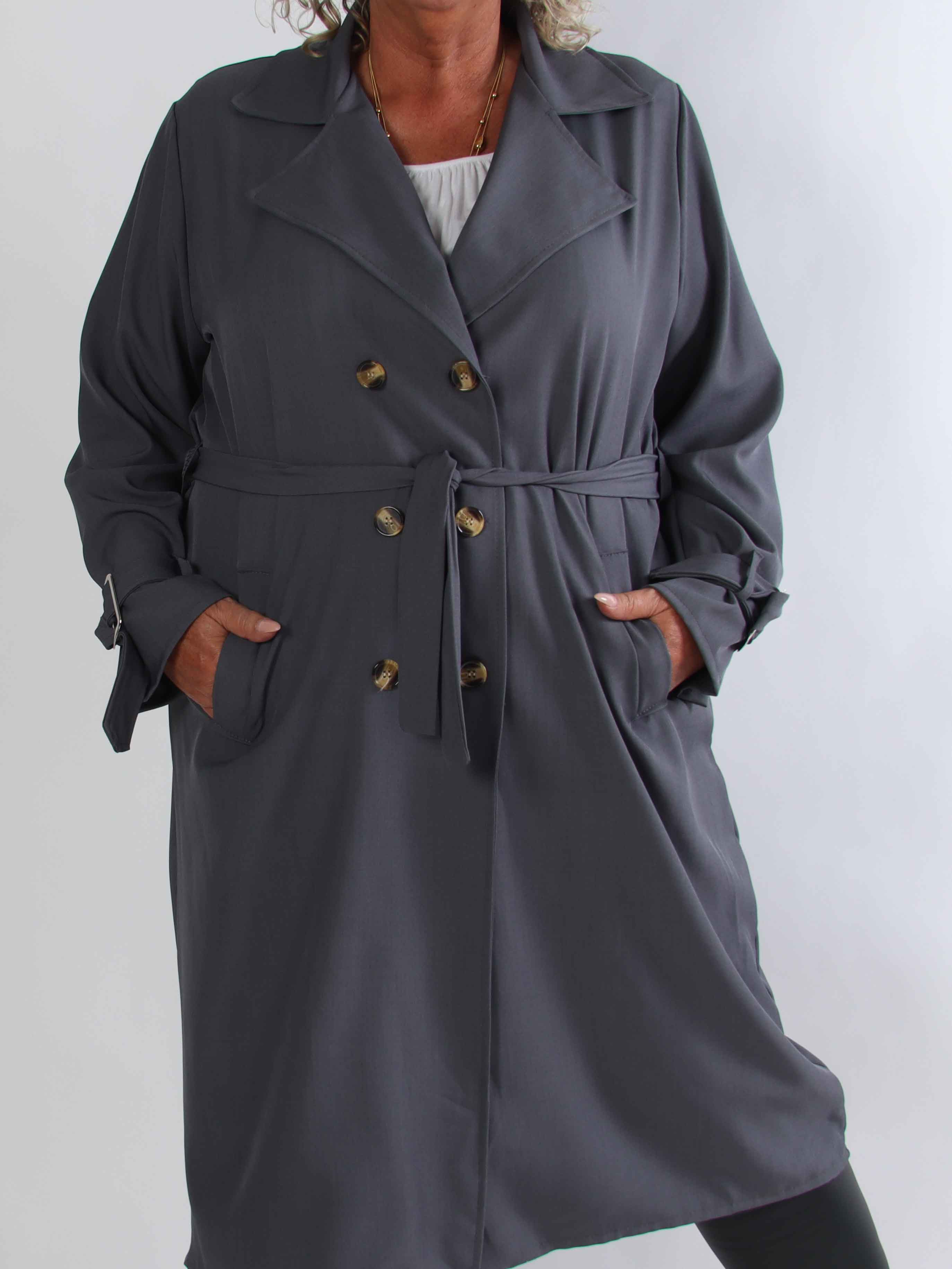Sharpay 2.0 - Let plus size trenchcoat med bindebånd