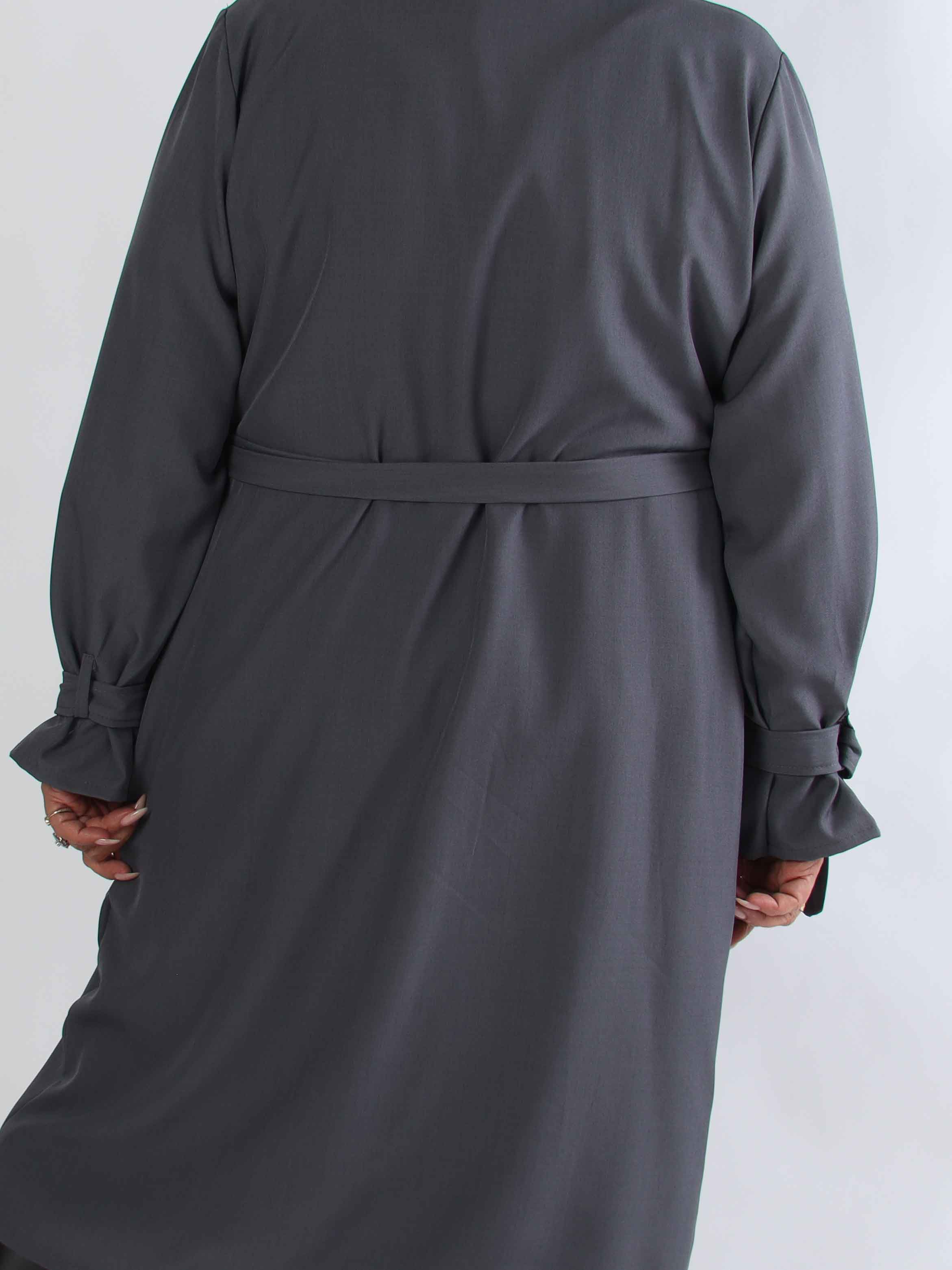Sharpay 2.0 - Let plus size trenchcoat med bindebånd