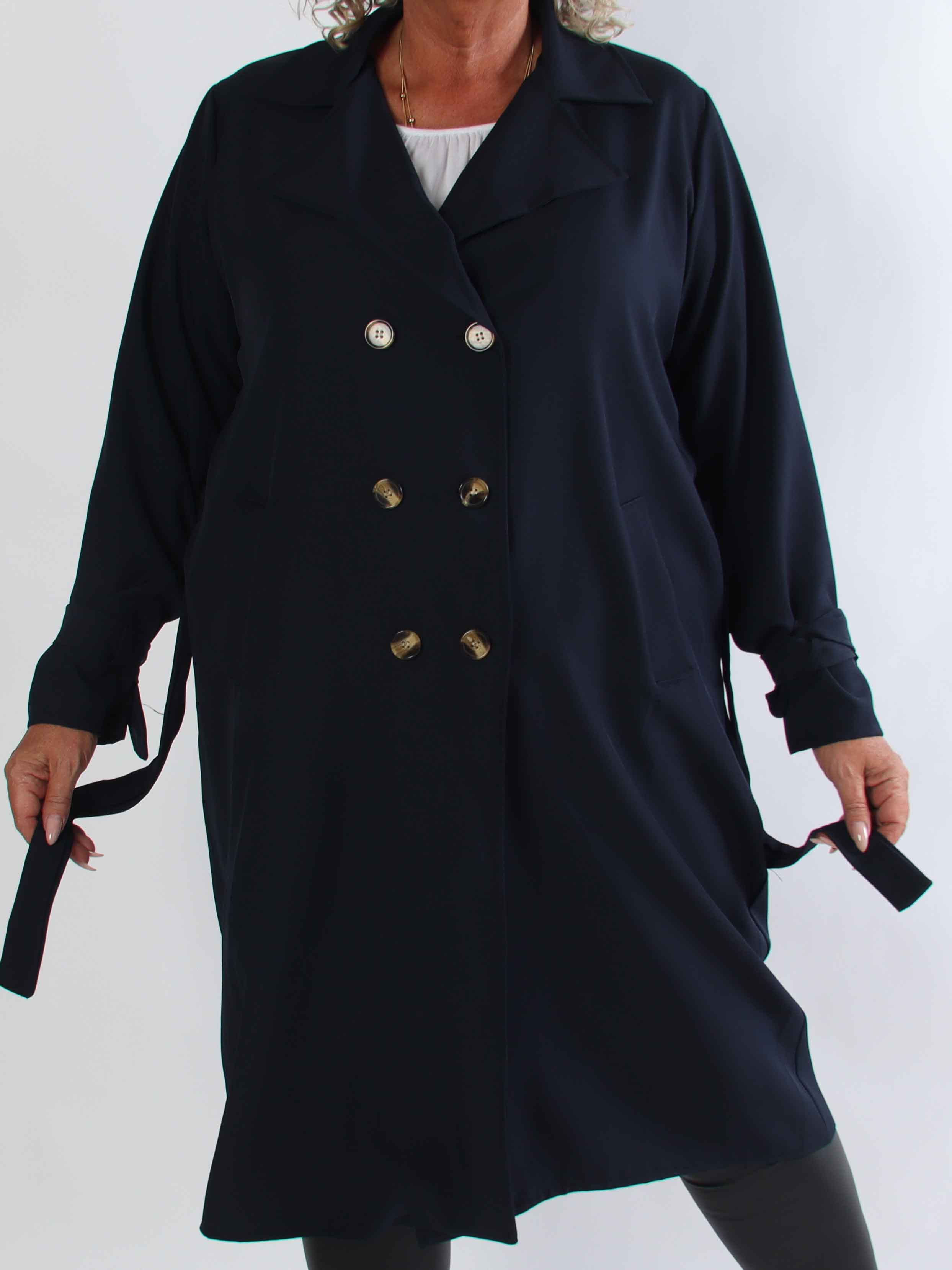 Sharpay 2.0 - Let plus size trenchcoat med bindebånd