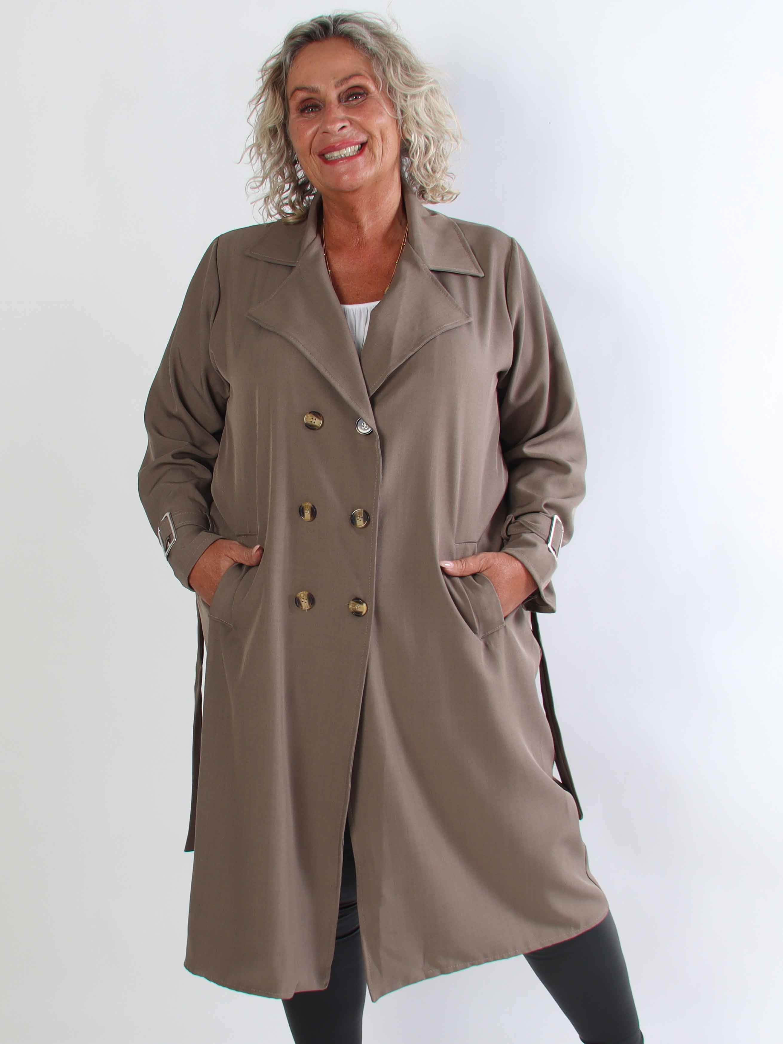 Sharpay 2.0 - Let plus size trenchcoat med bindebånd