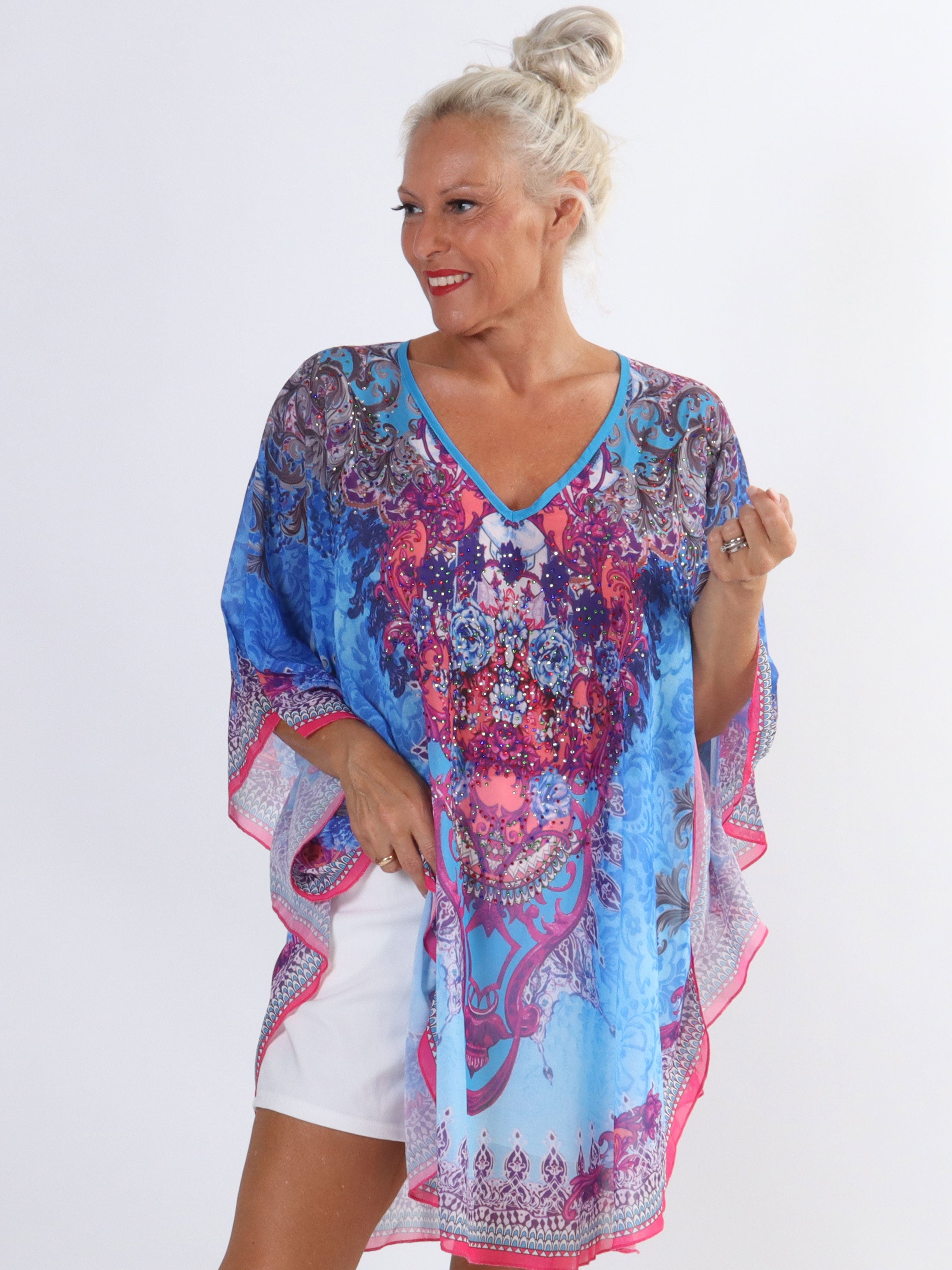 Sigga - Plus size semi-transparent tunika med similisten