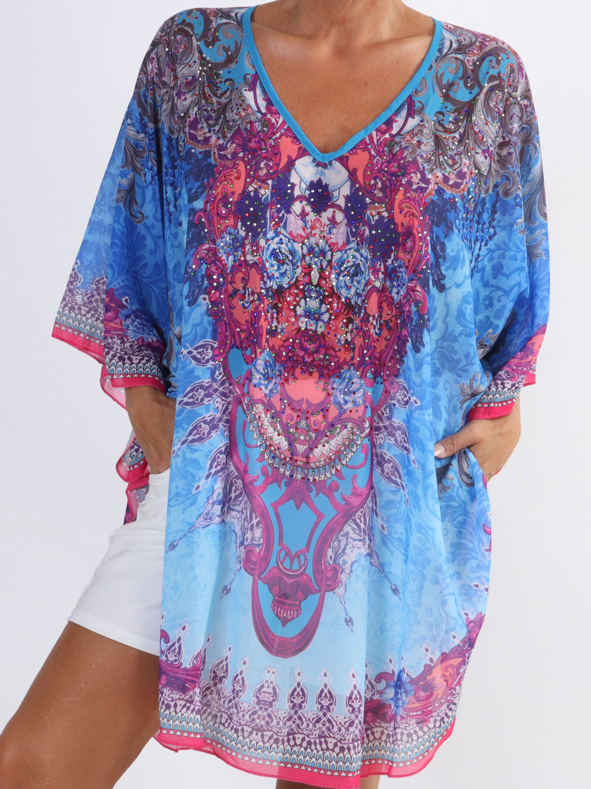 Sigga - Plus size semi-transparent tunika med similisten