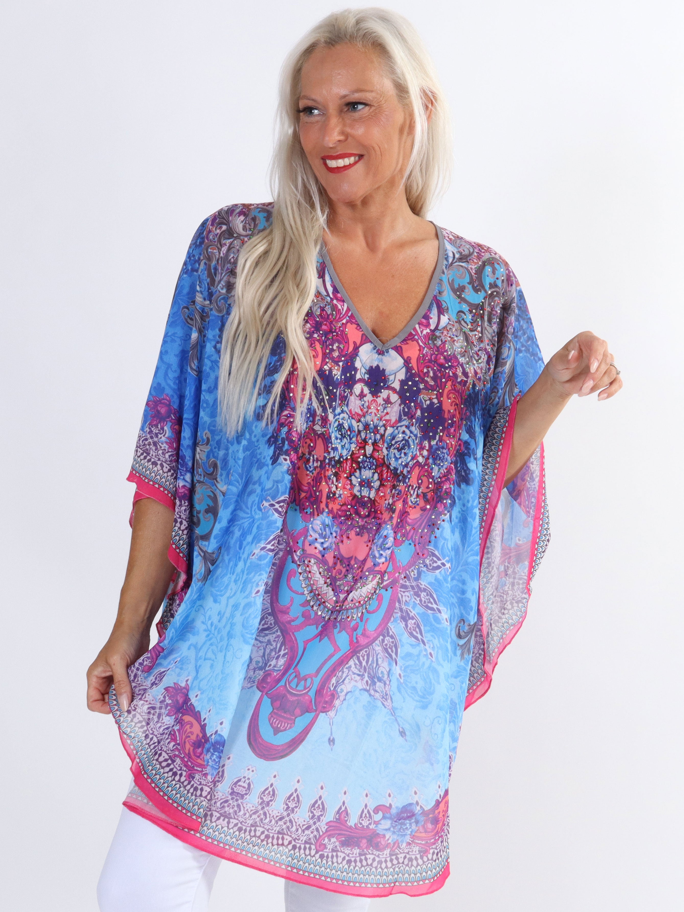 Sigga - Plus size semi-transparent tunika med similisten