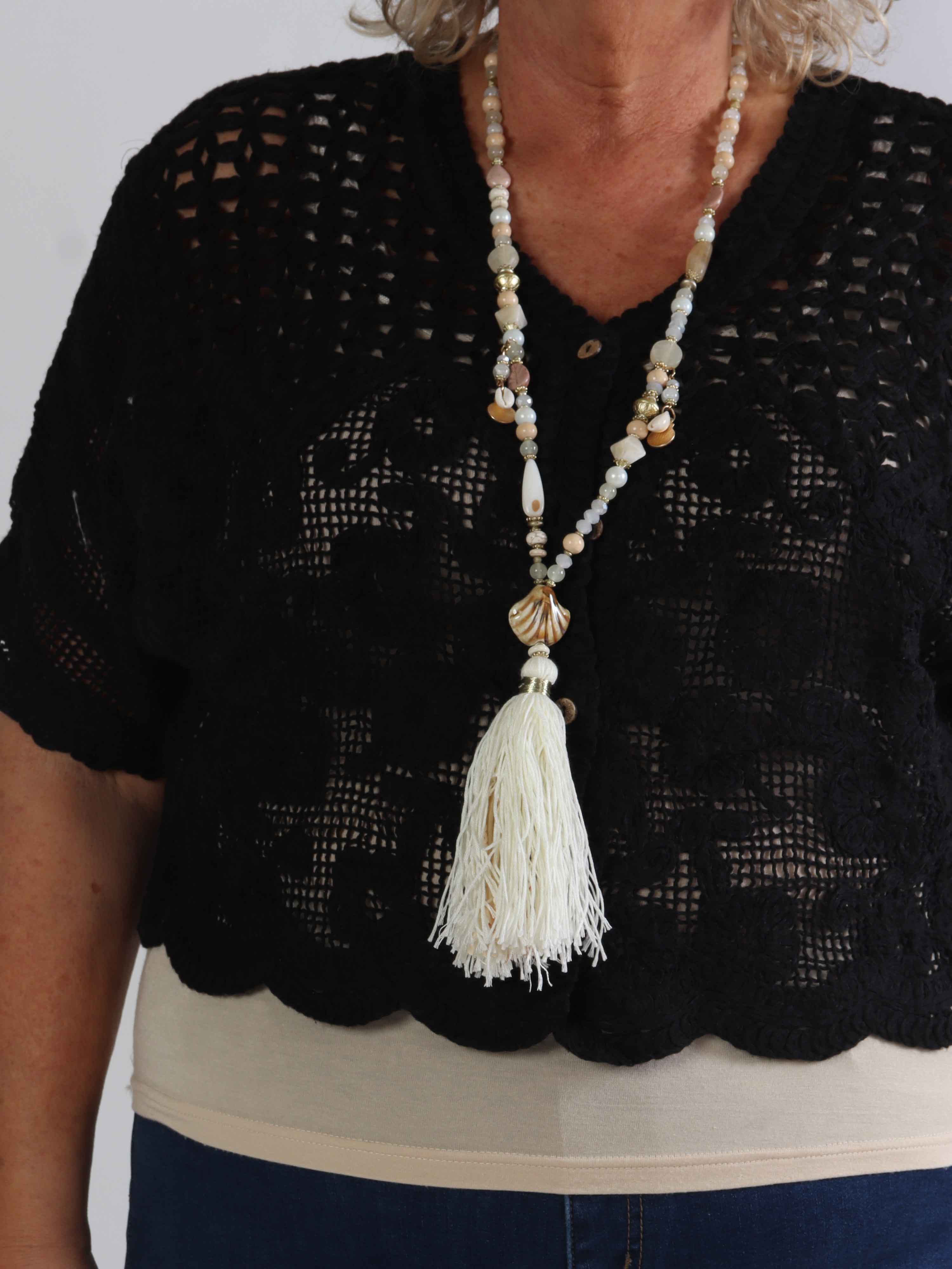 Siri - Hæklet plus size cardigan i bomuld med fint hulmønster