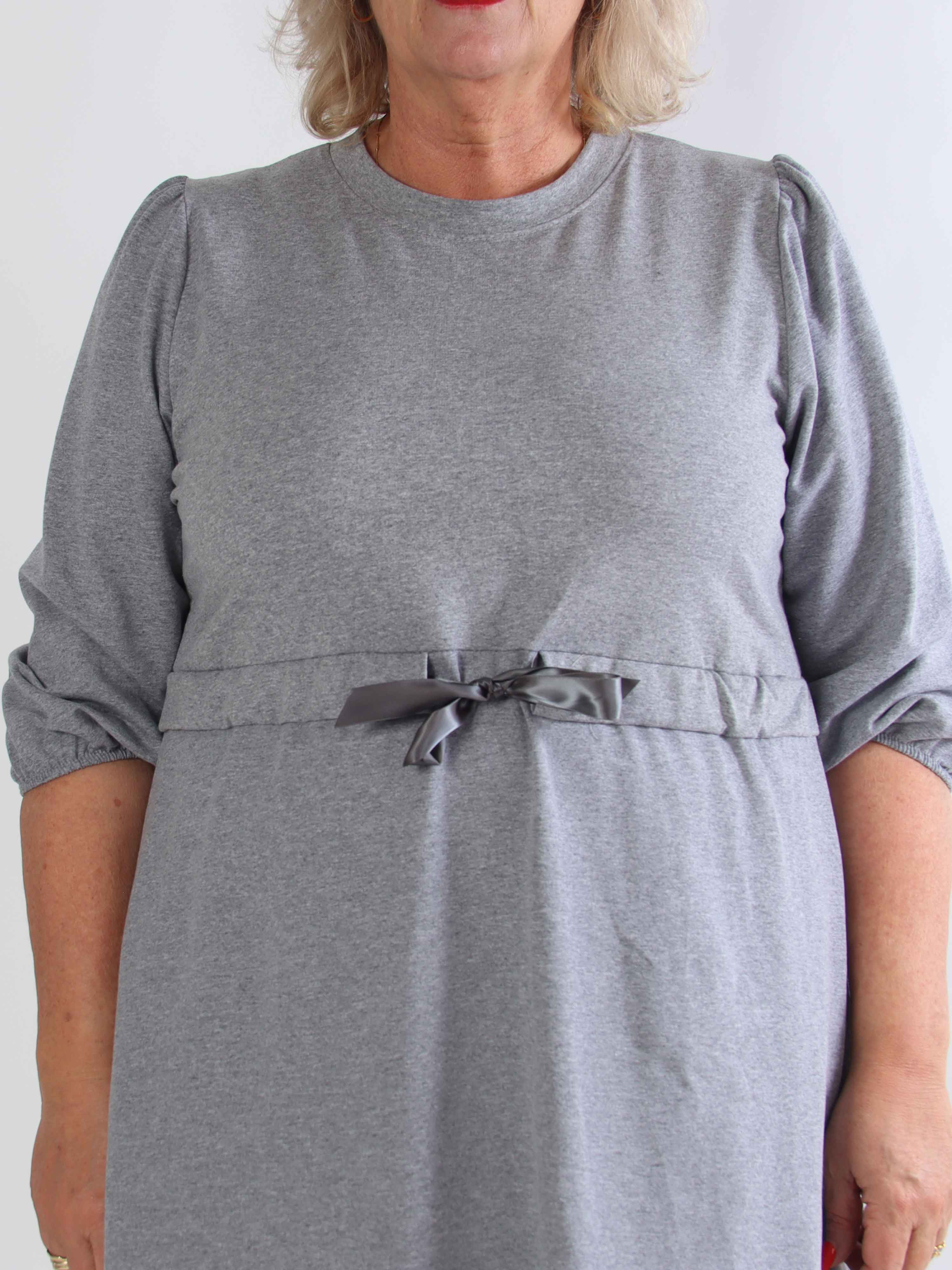 Skyler - Plus size joggingkjole i bomuld med bånd i taljen