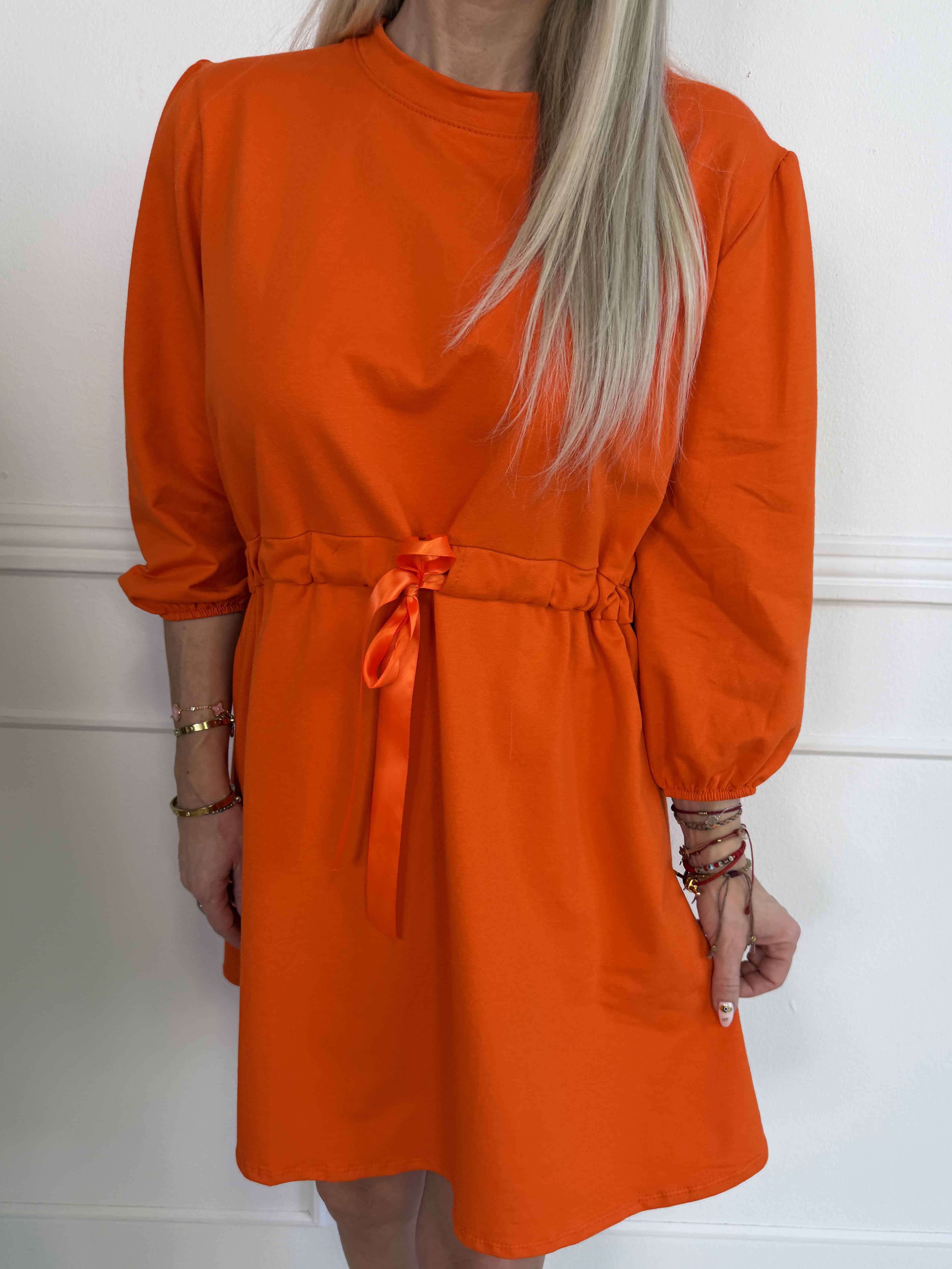 Skyler - Joggingkjole i bomuld med bånd i taljen