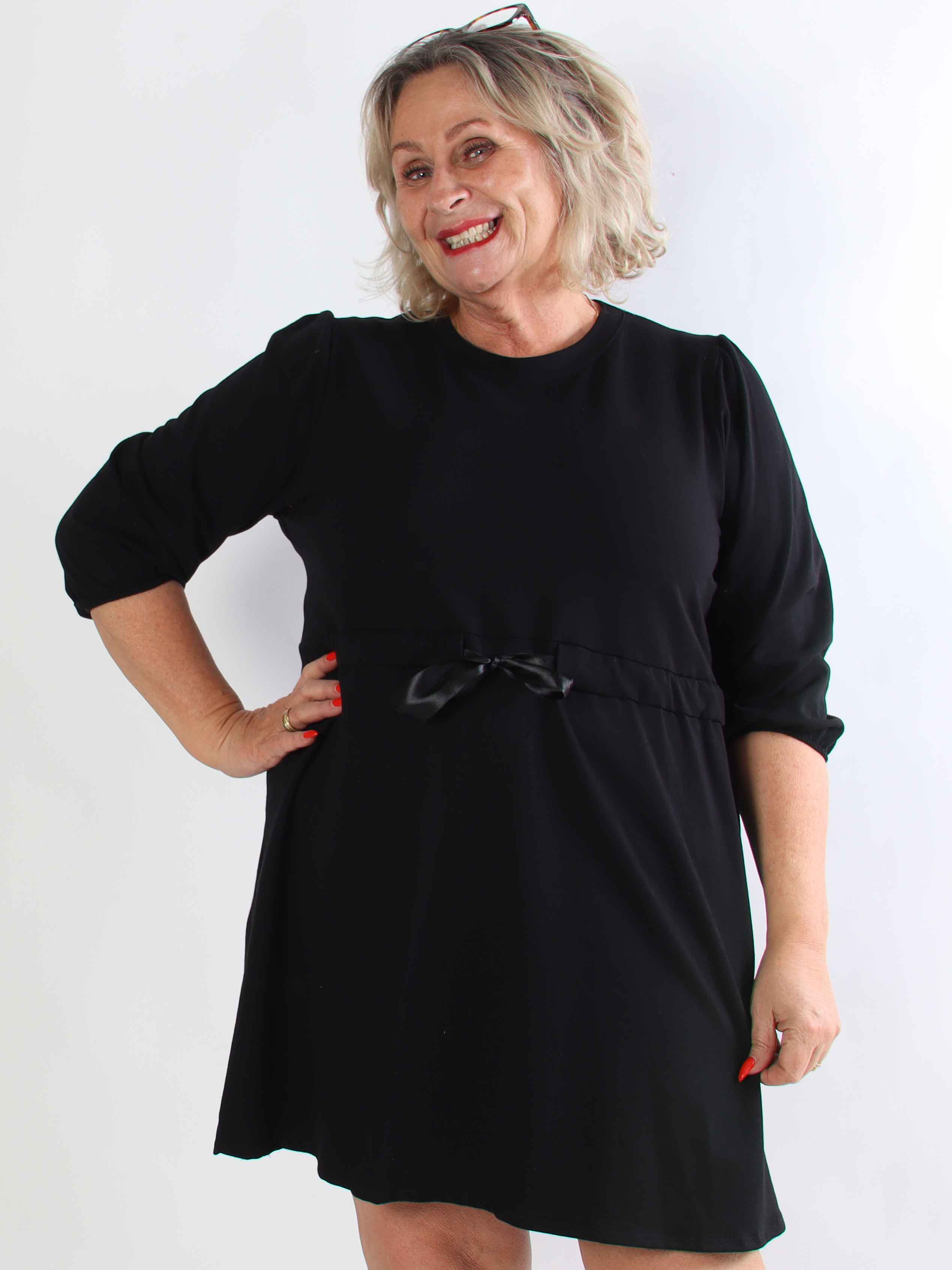 Skyler - Plus size joggingkjole i bomuld med bånd i taljen