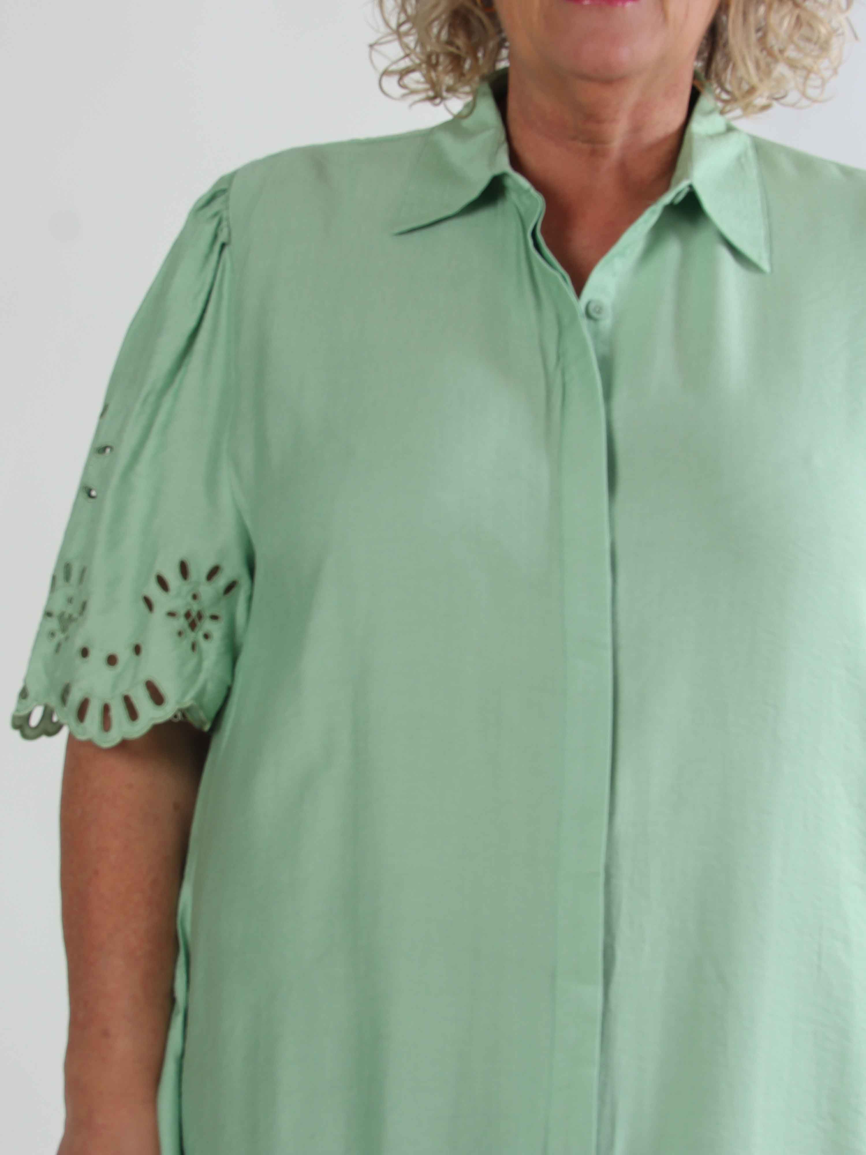 Slavica - Skjortekjole i viskose med søde detaljer