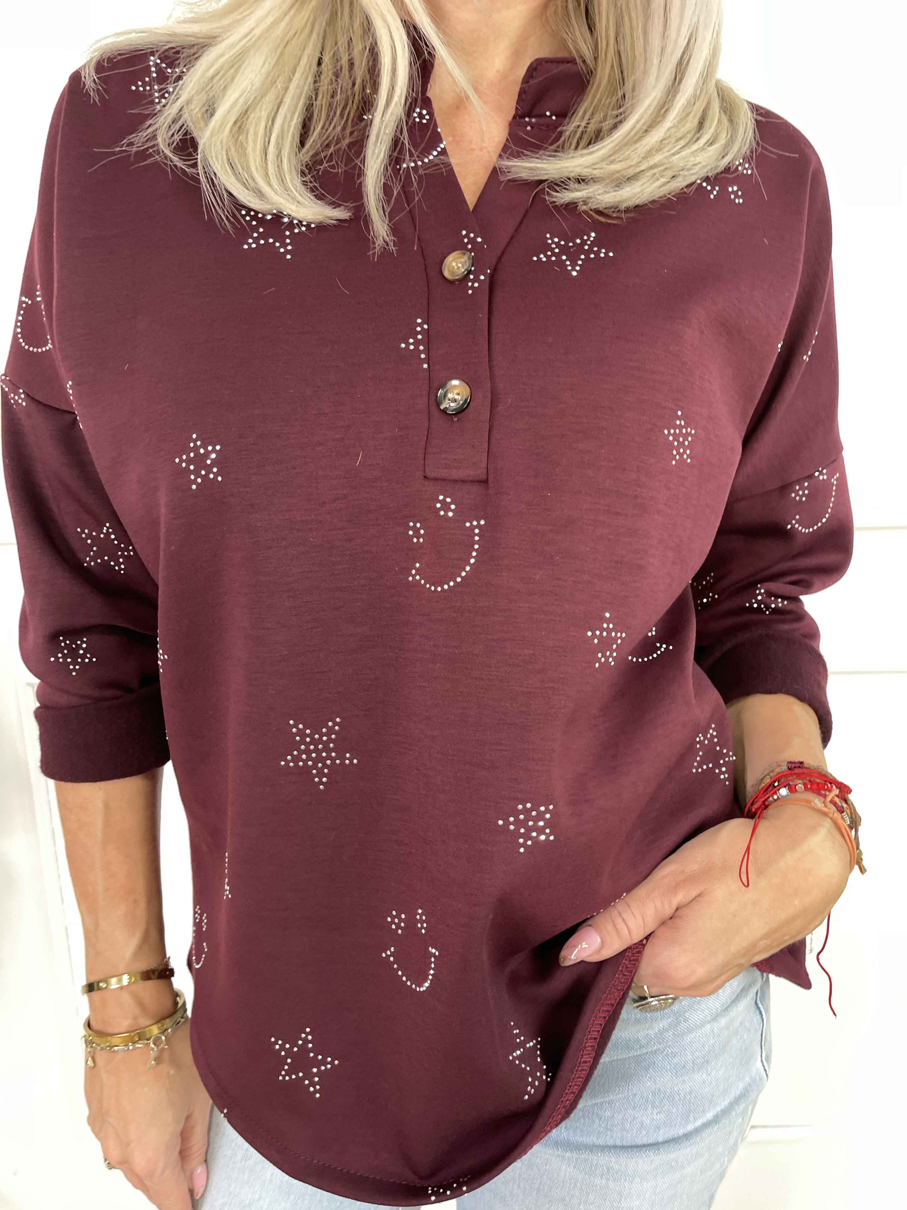 Star - Blød skjorte med smiley og stjerner af similisten