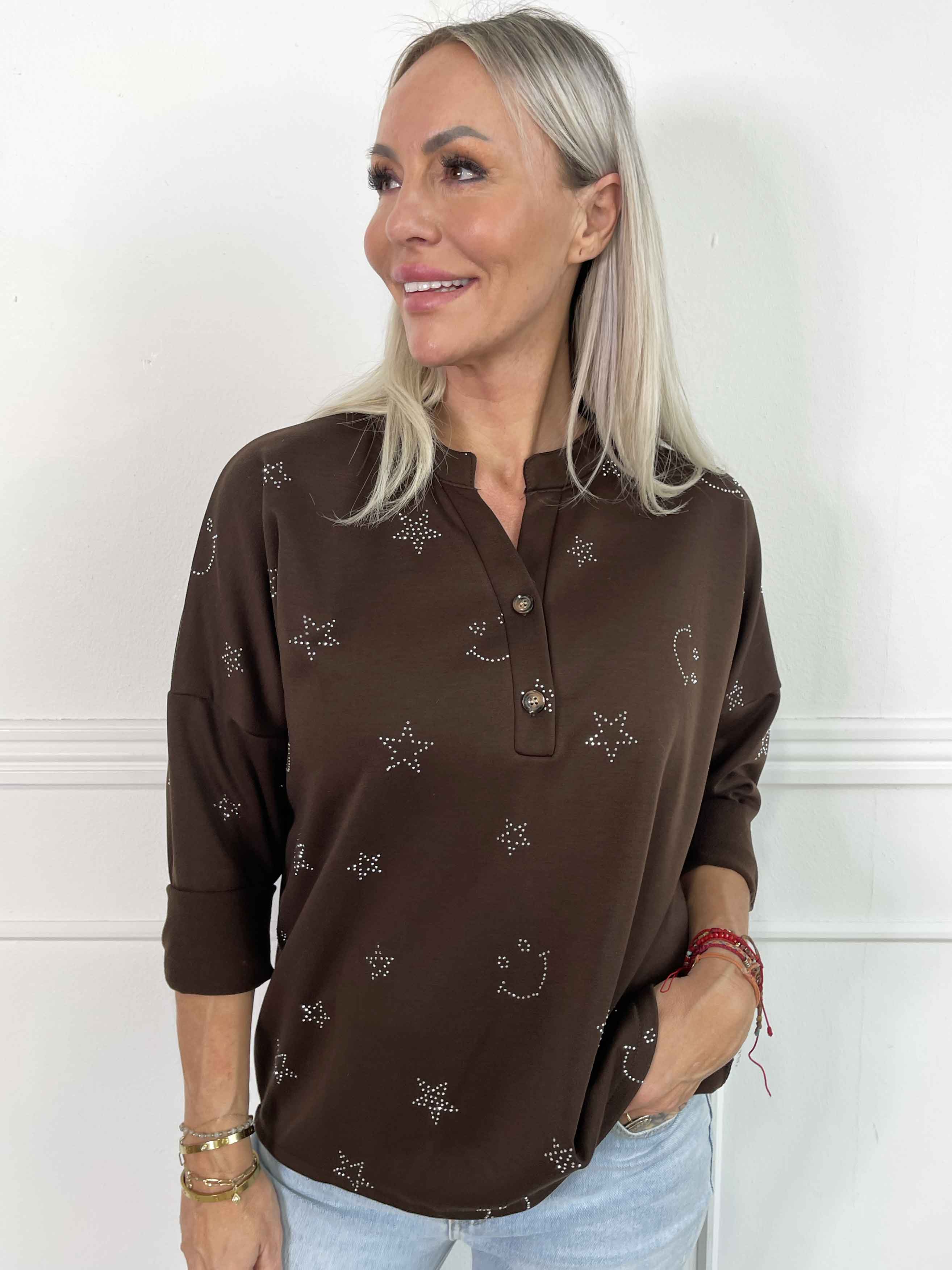 Star - Blød skjorte med smiley og stjerner af similisten