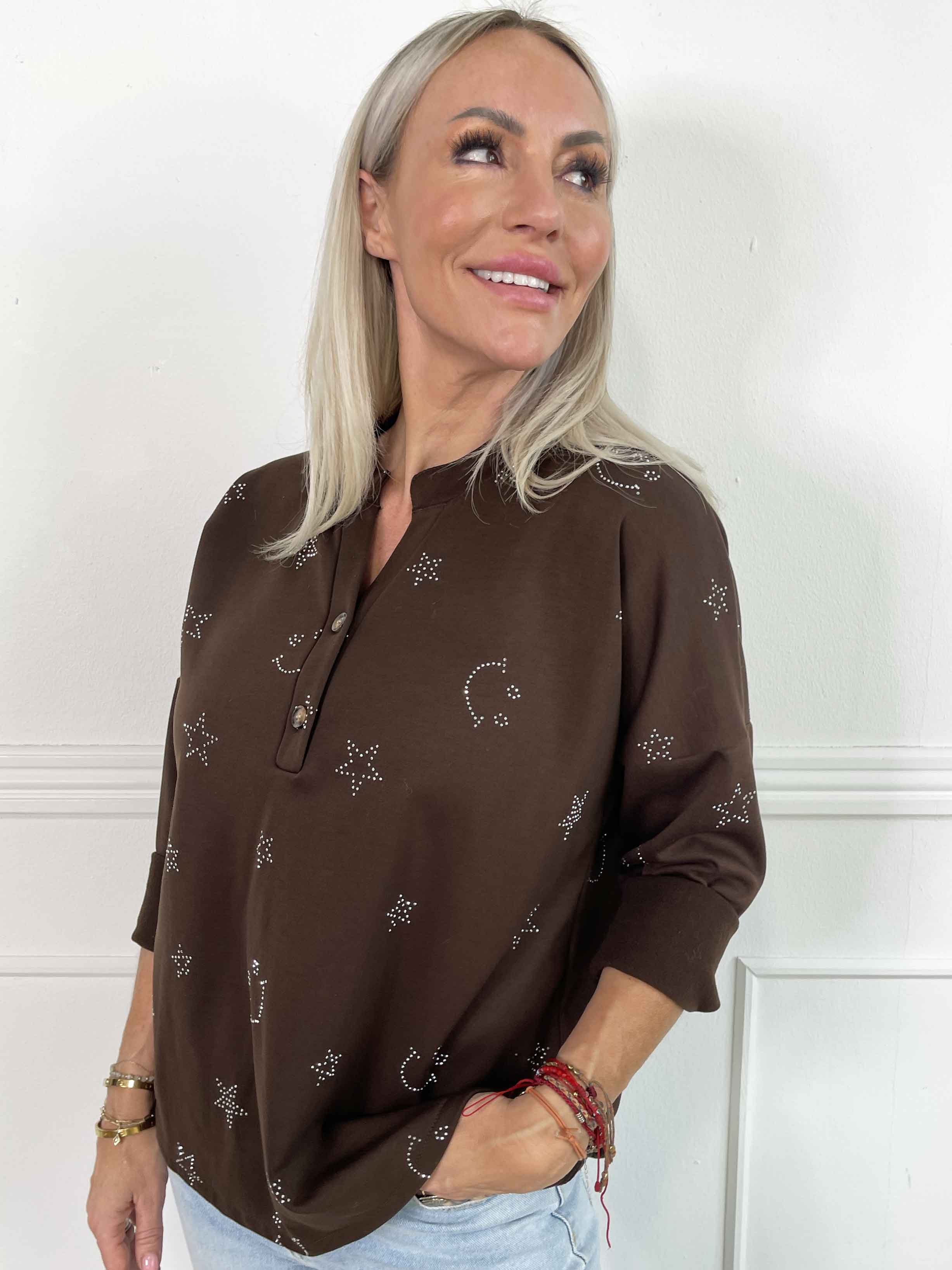 Star - Blød skjorte med smiley og stjerner af similisten