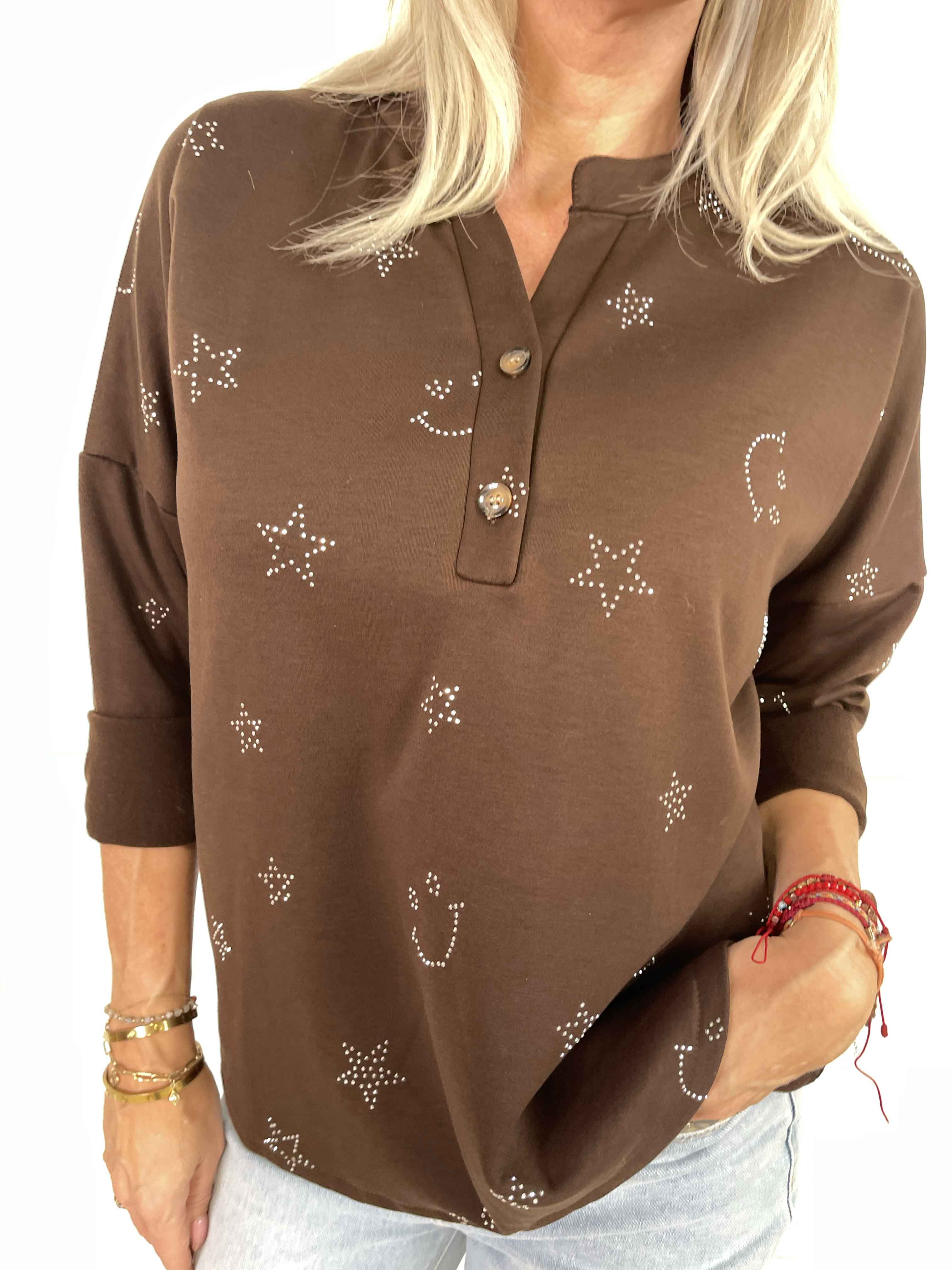 Star - Blød skjorte med smiley og stjerner af similisten