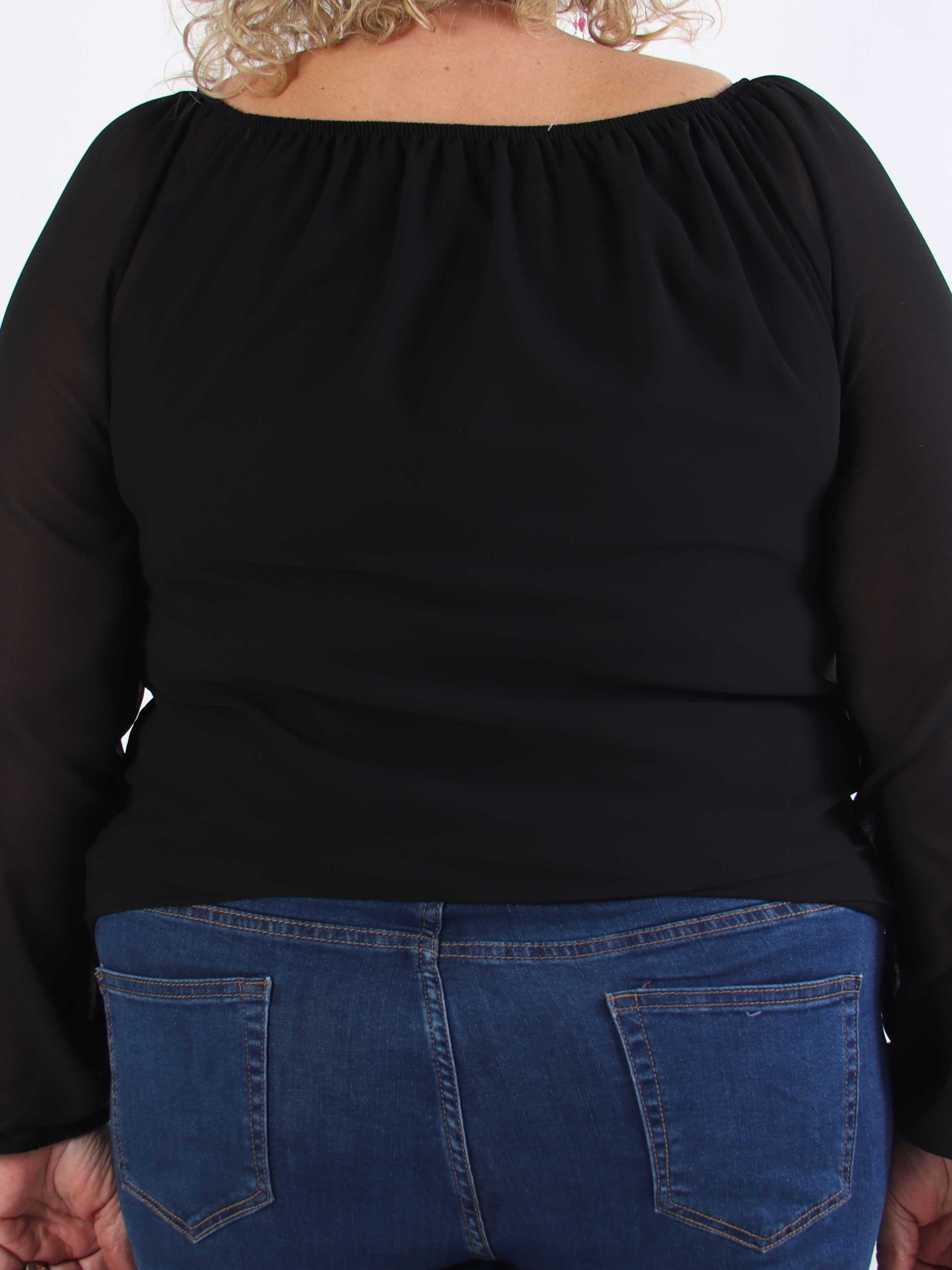 Stef - Fin tunika i chiffonlag med elastikkant