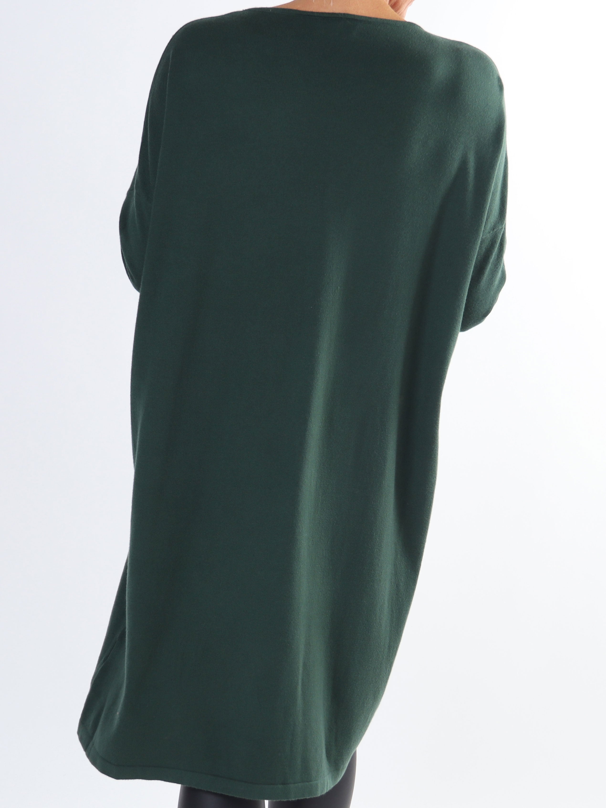 Stefania - Behagelig plus size strikkjole pyntet med perler