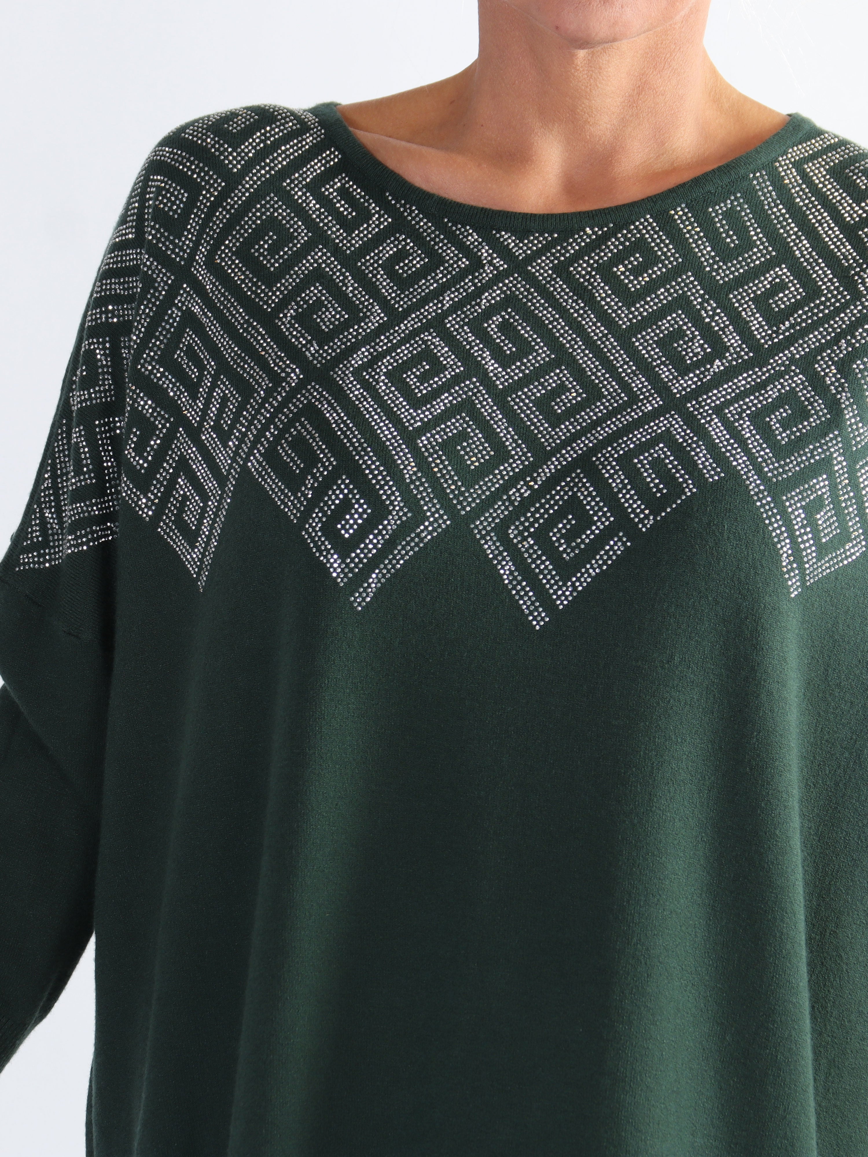 Luna - Blød plus size strikkjole med similisten