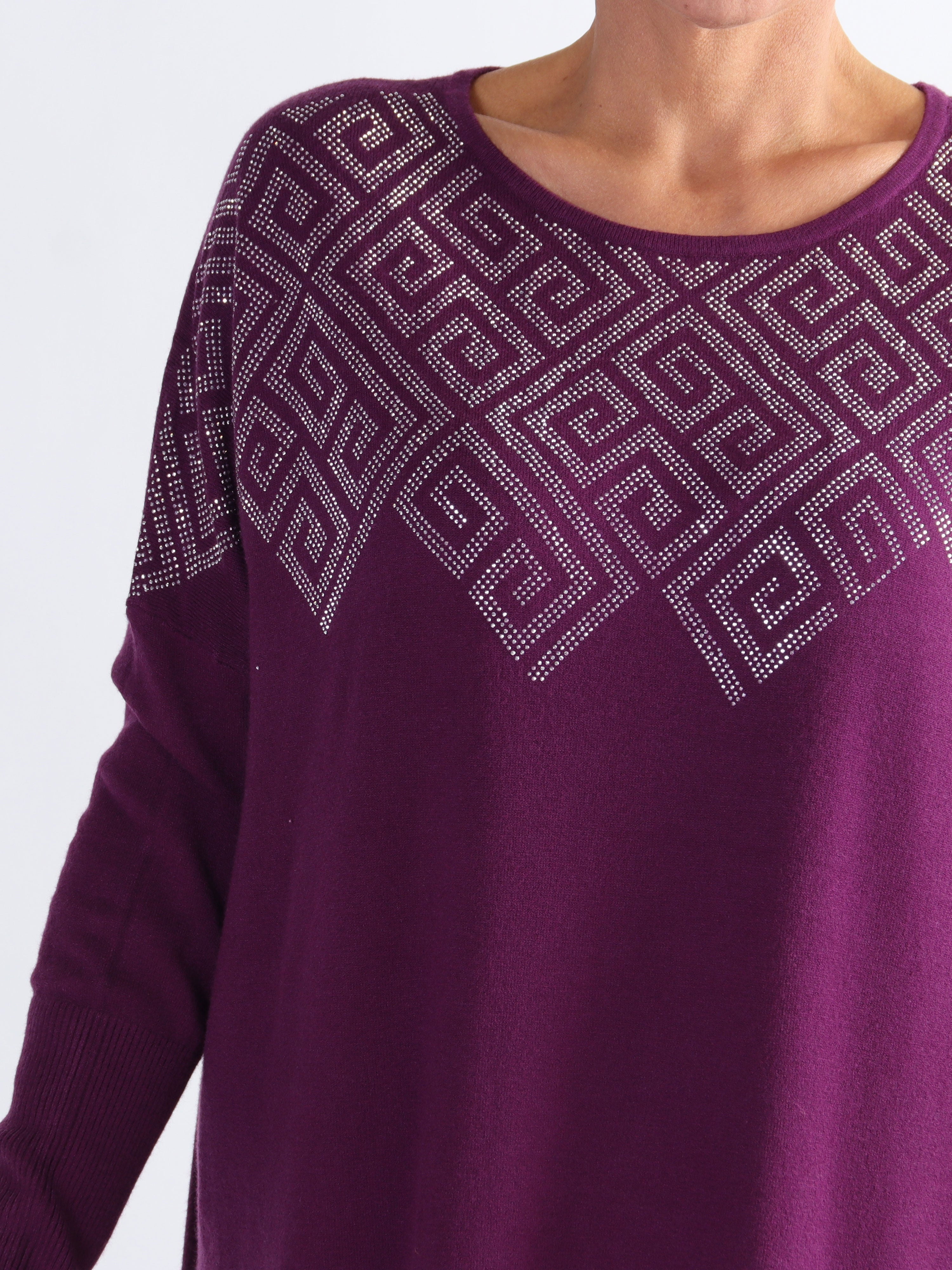 Luna - Blød plus size strikkjole med similisten