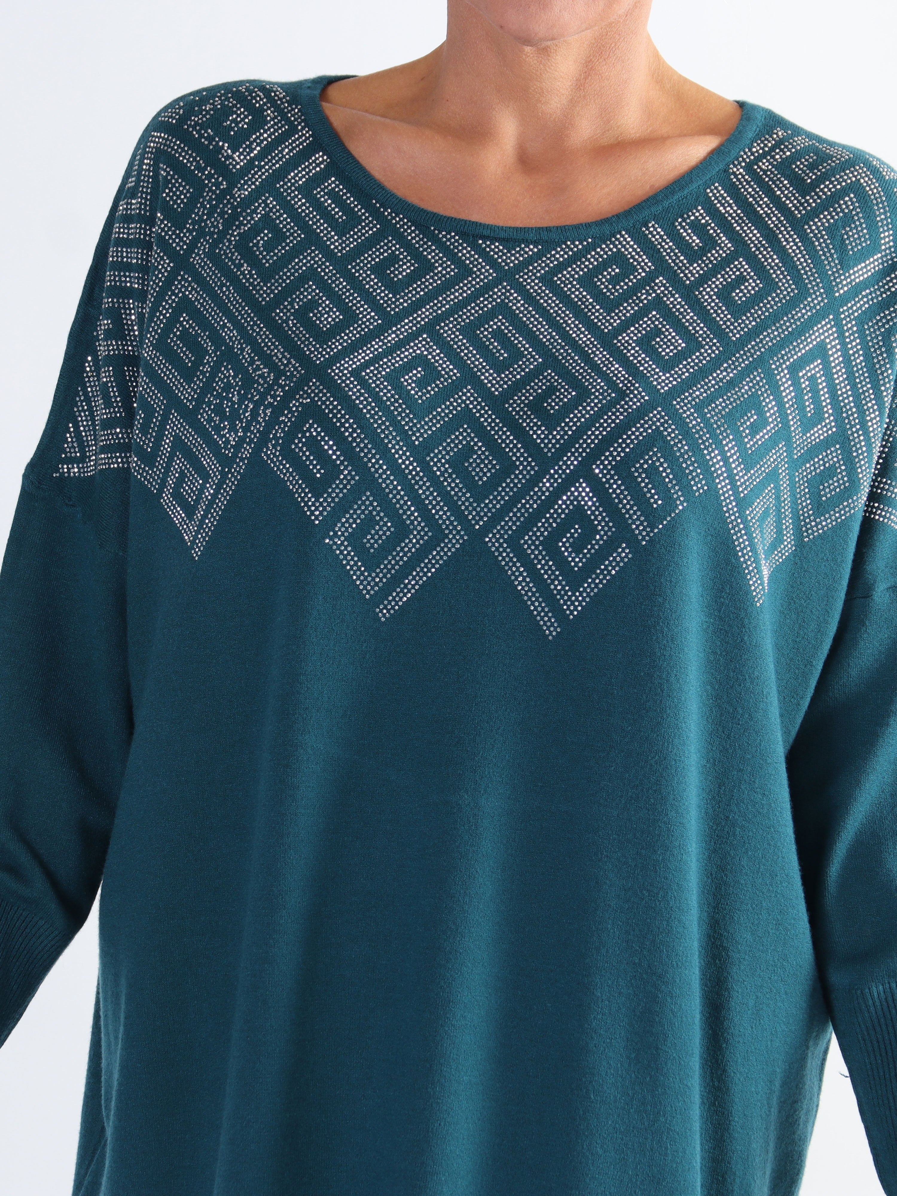 Luna - Blød plus size strikkjole med similisten