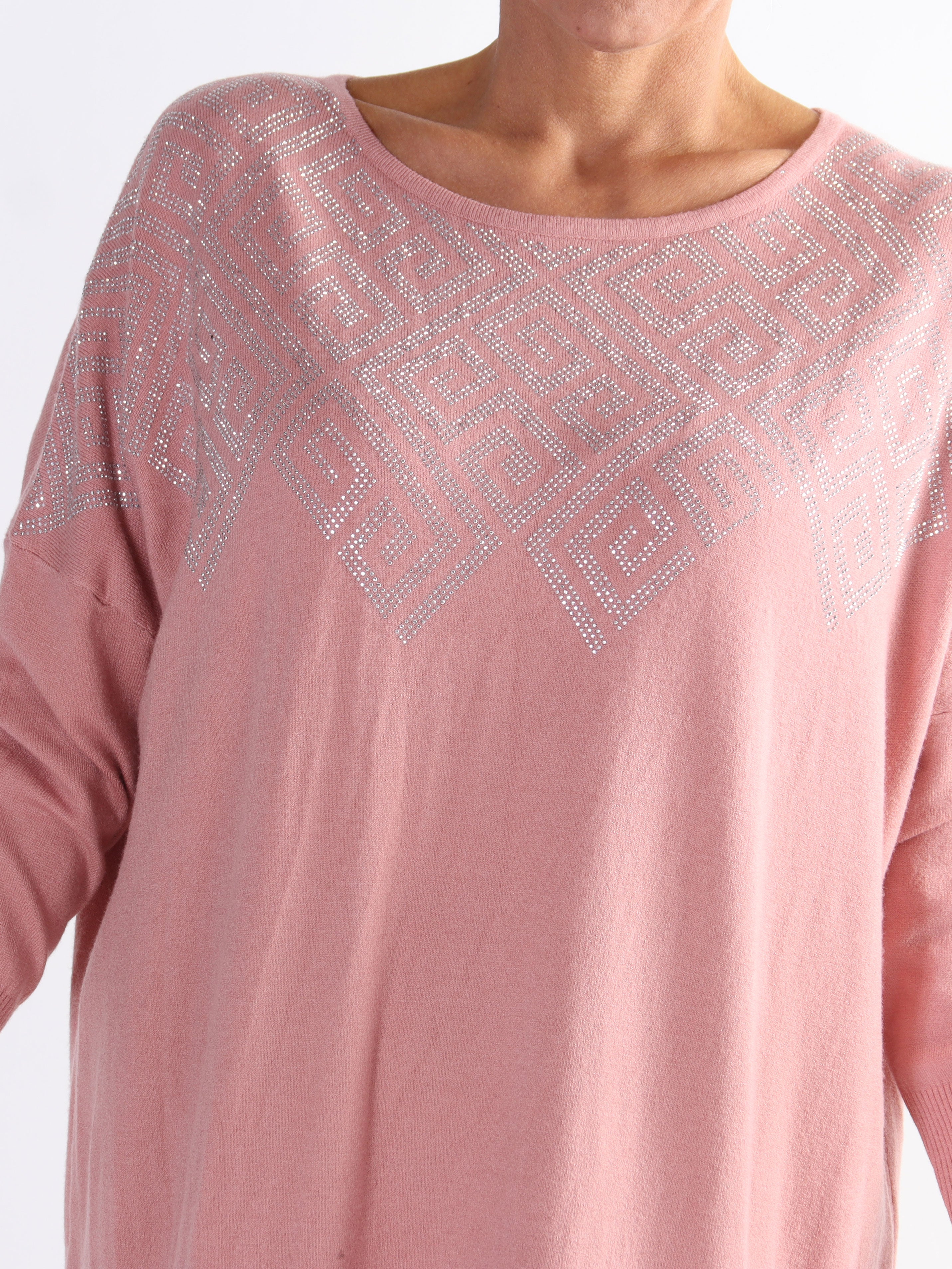 Luna - Blød plus size strikkjole med similisten