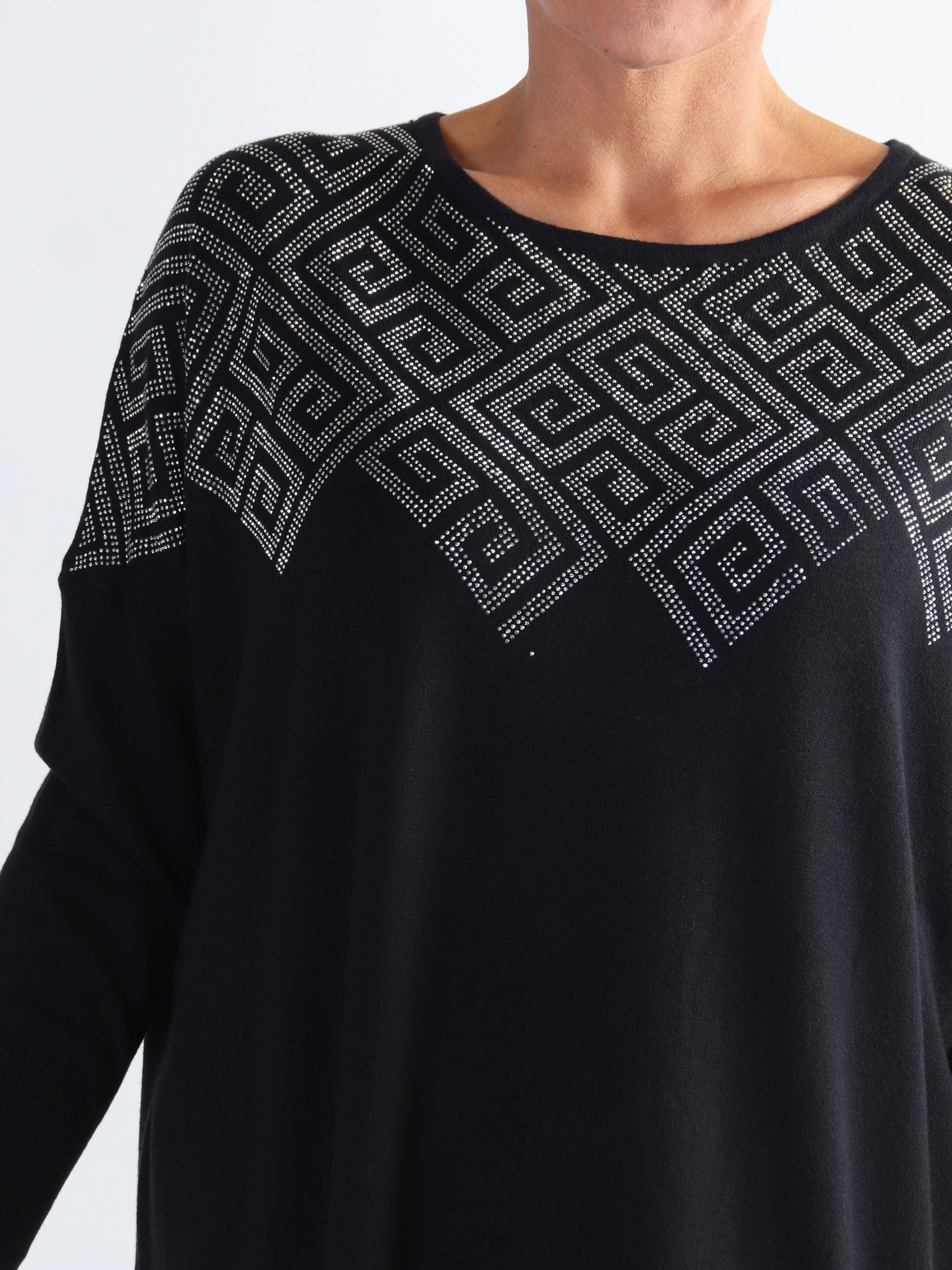 Luna - Blød plus size strikkjole med similisten