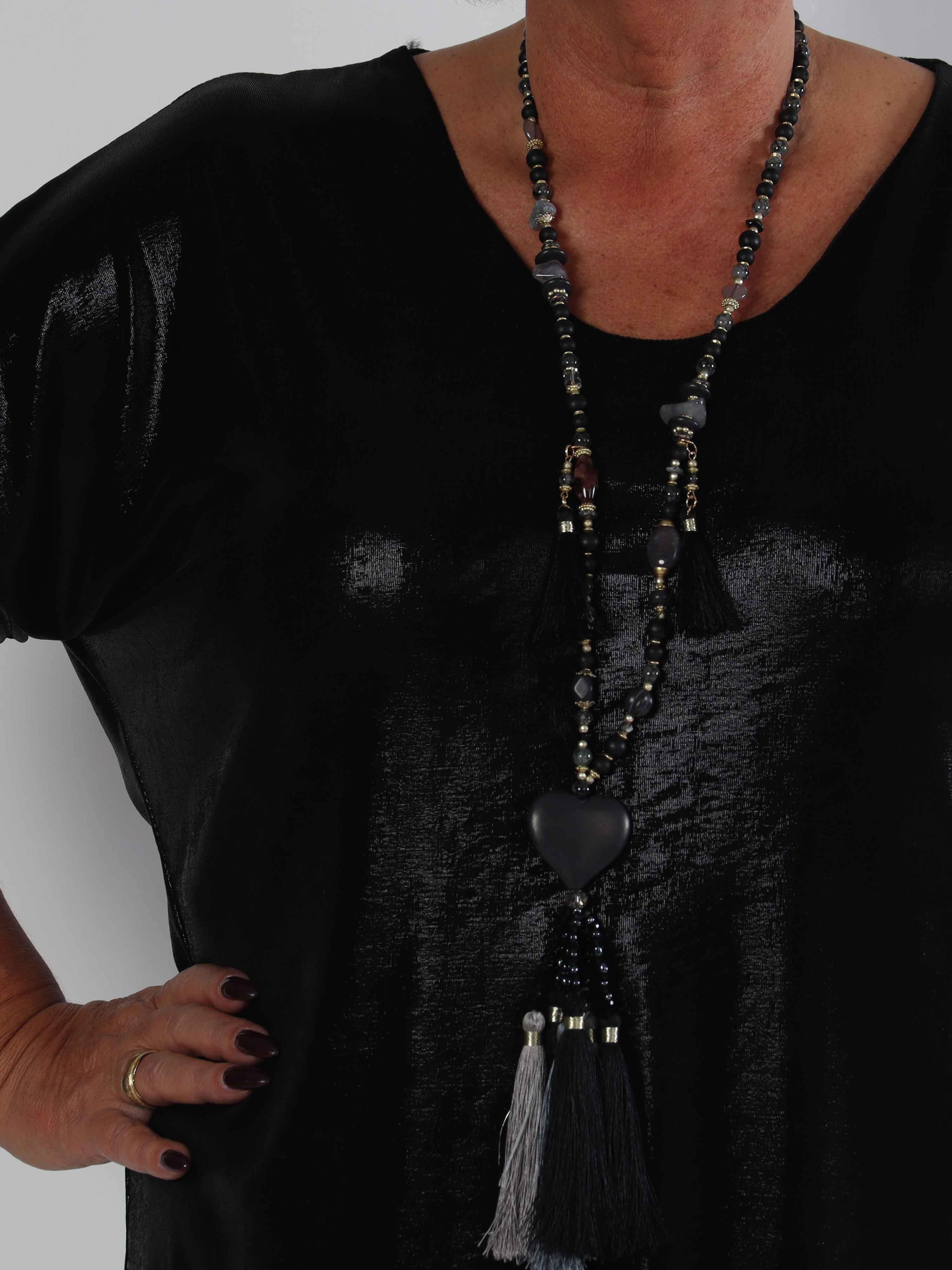 Subira - Shiny plus size tunika med v-udskæring