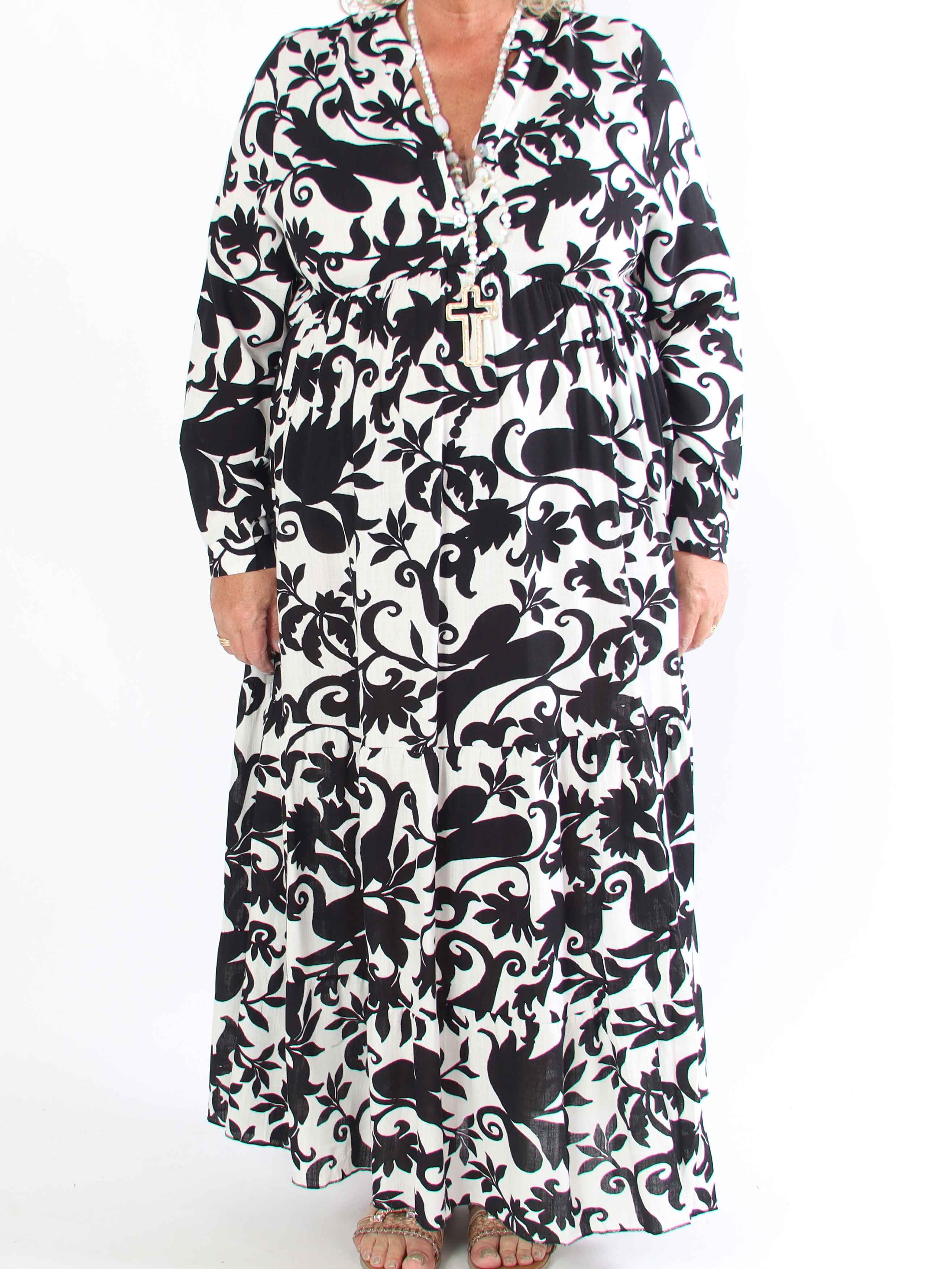 Tasha - Plus size sommerkjole i viskose med blomsterprint