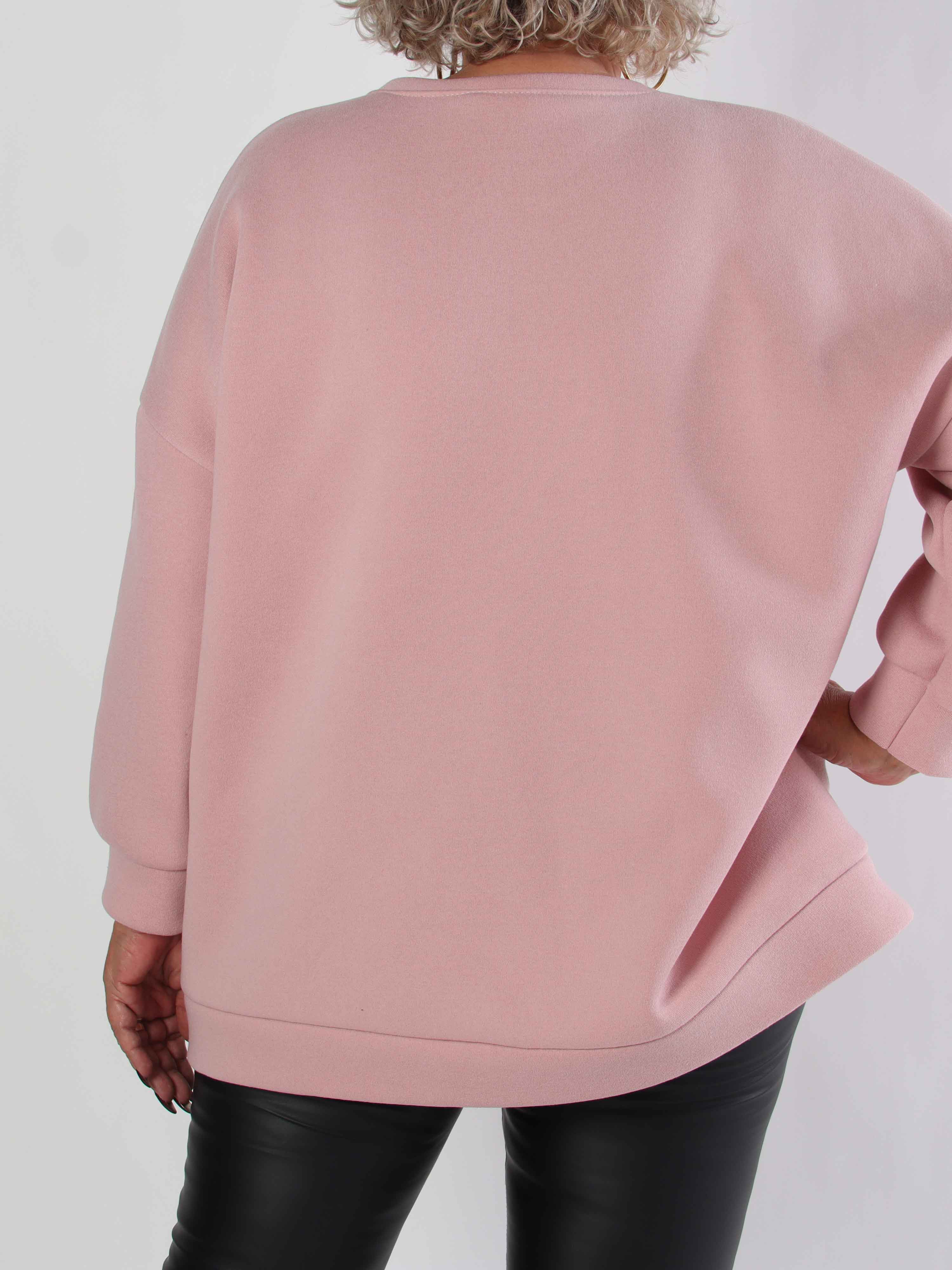 Thalassa - Plus size sweatshirt i bomuld med stor velour sløjfe