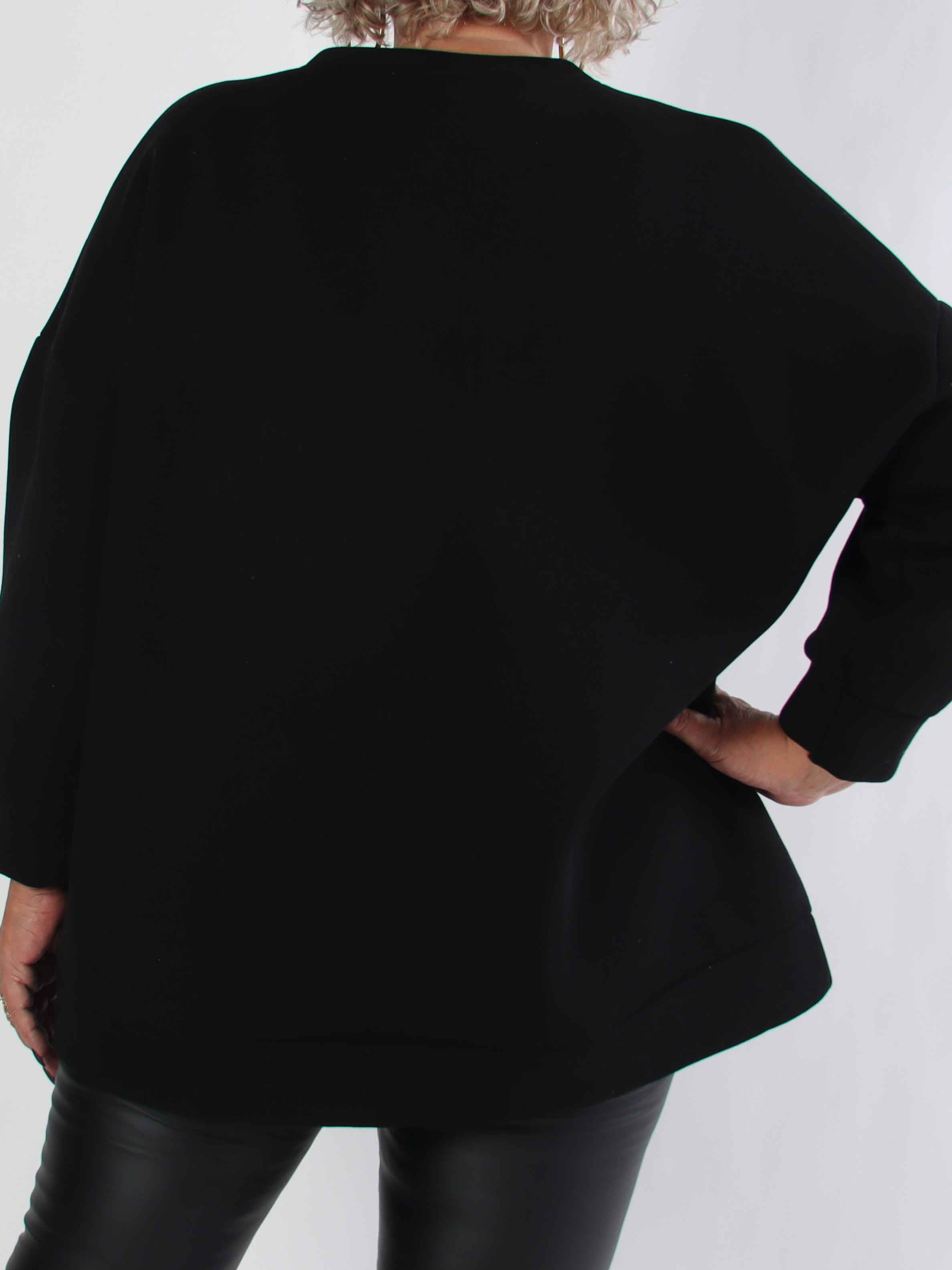 Thalassa - Plus size sweatshirt i bomuld med stor velour sløjfe