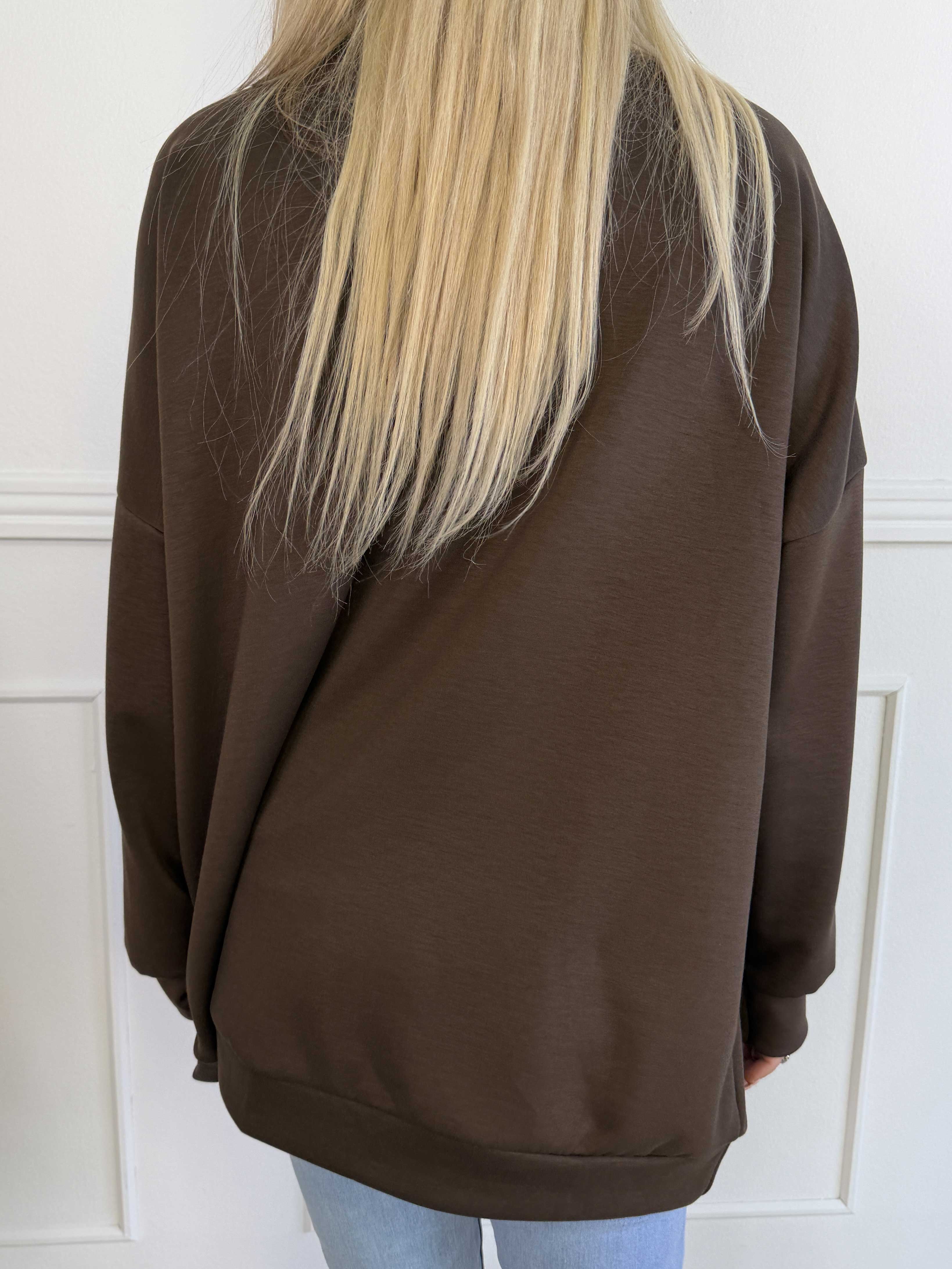 Tracy - Sweatshirt med lynlås og NEW YORK detalje