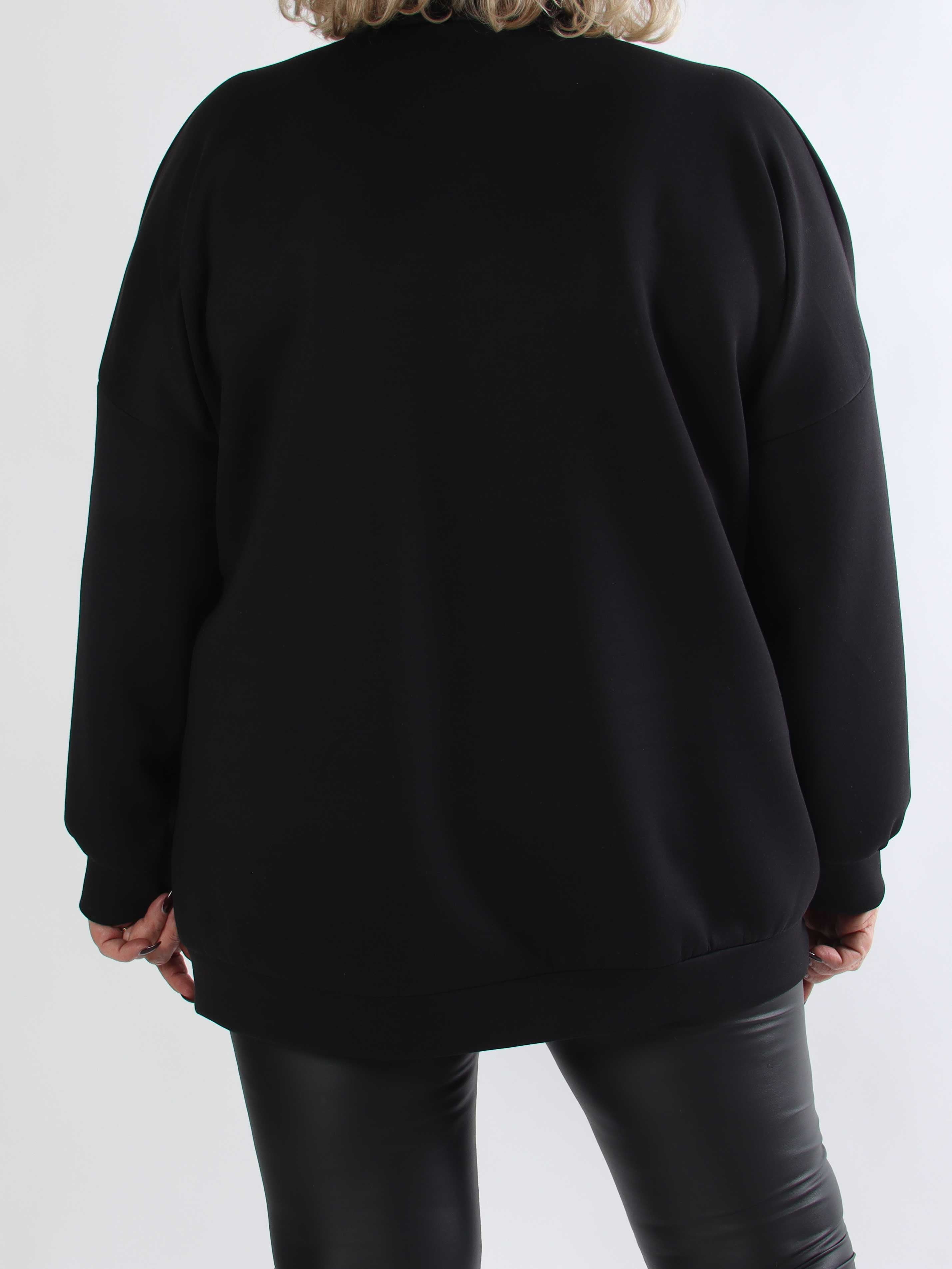 Tracy - Plus size s weatshirt med lynlås og NEW YORK detalje