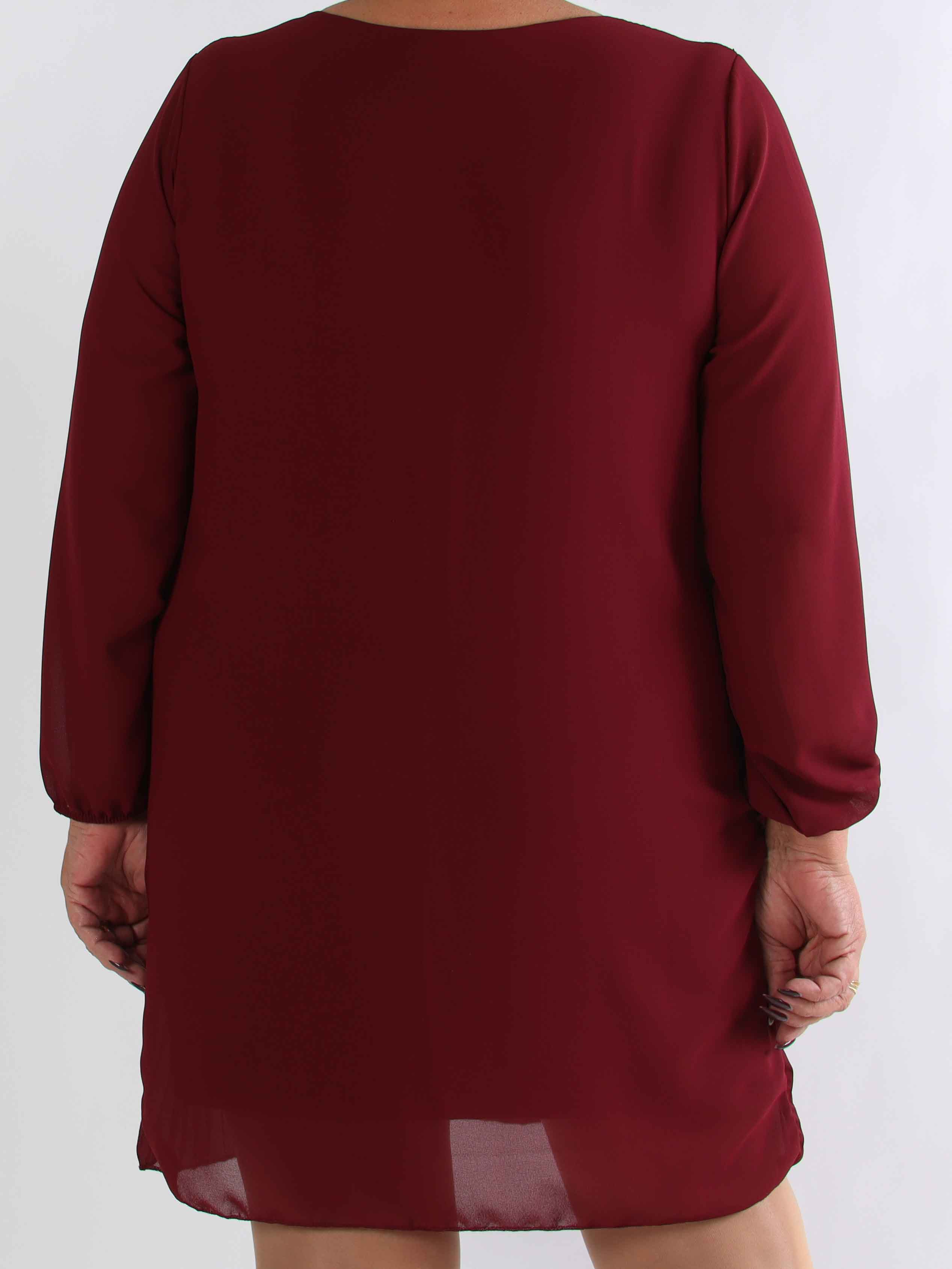 Ulrica - Sød plisseret plus size tunikakjole med pailletter