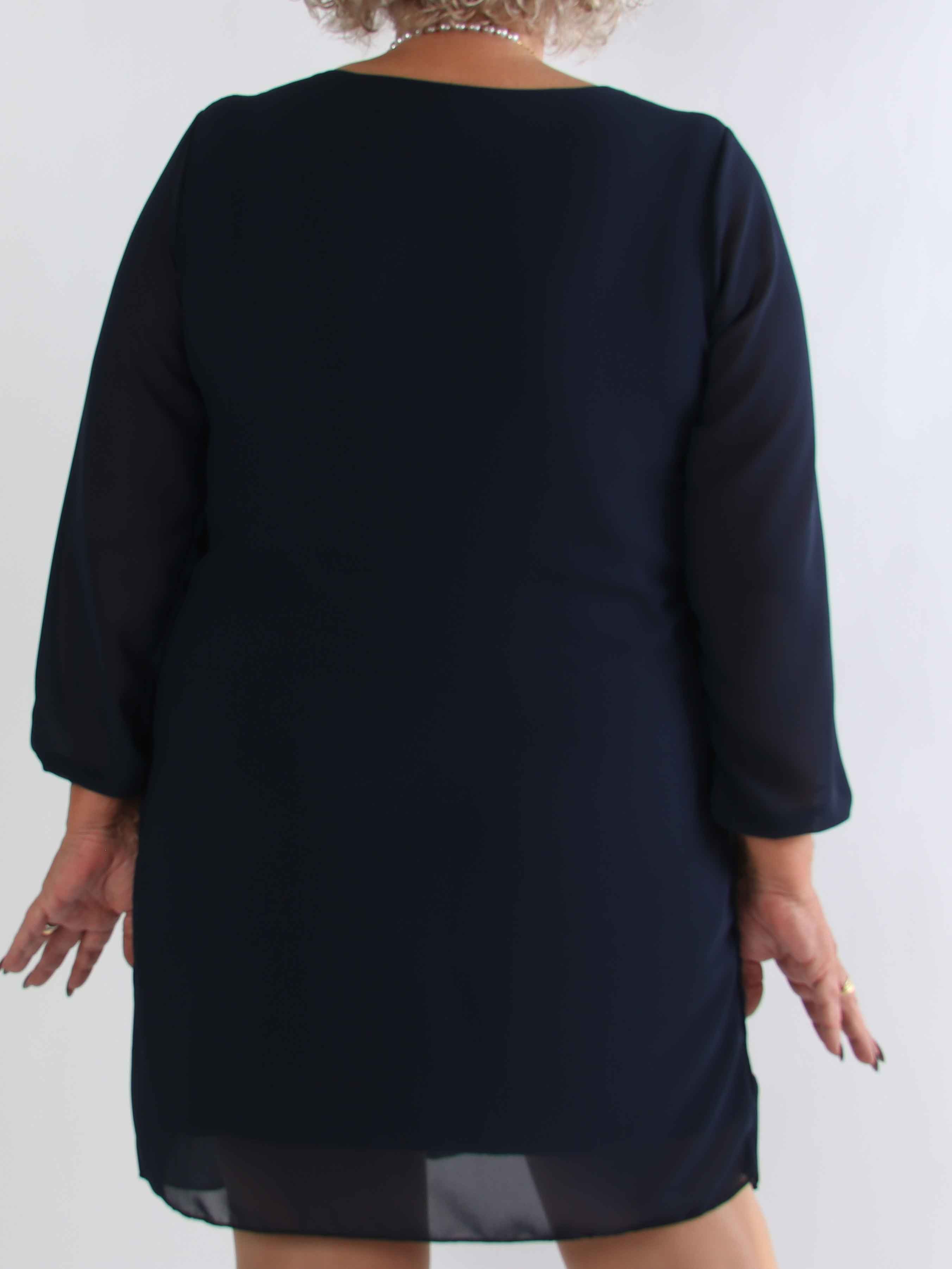 Ulrica - Sød plisseret plus size tunikakjole med pailletter