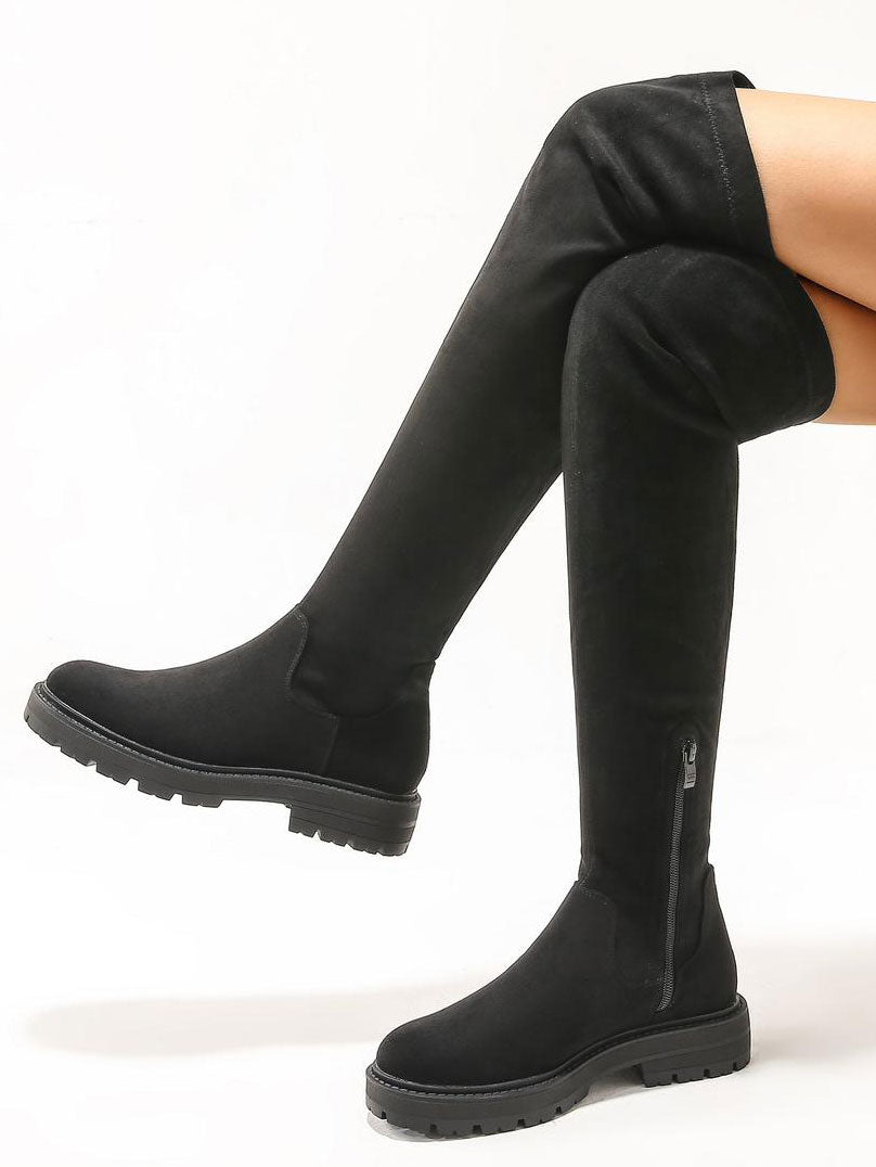 Uma - Overknee støvler i ruskindslook