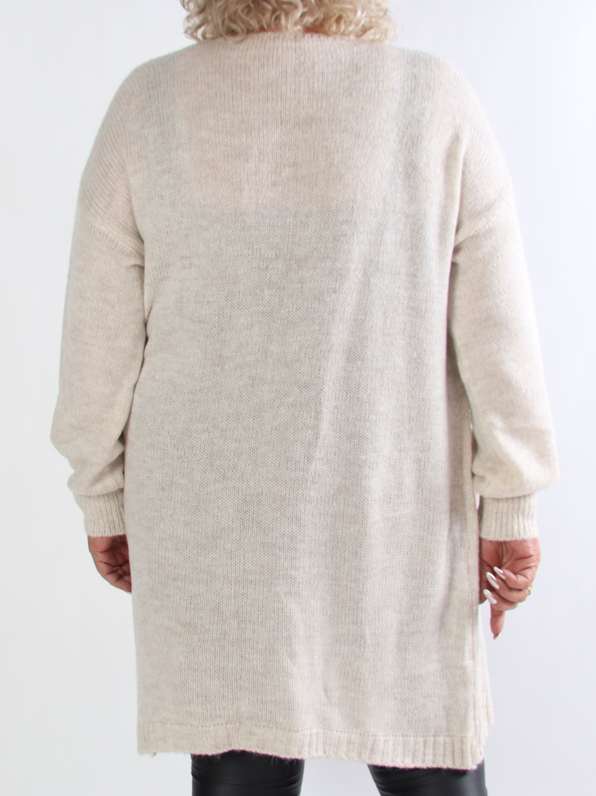 Valentine - Plus size strikcardigan med lommer