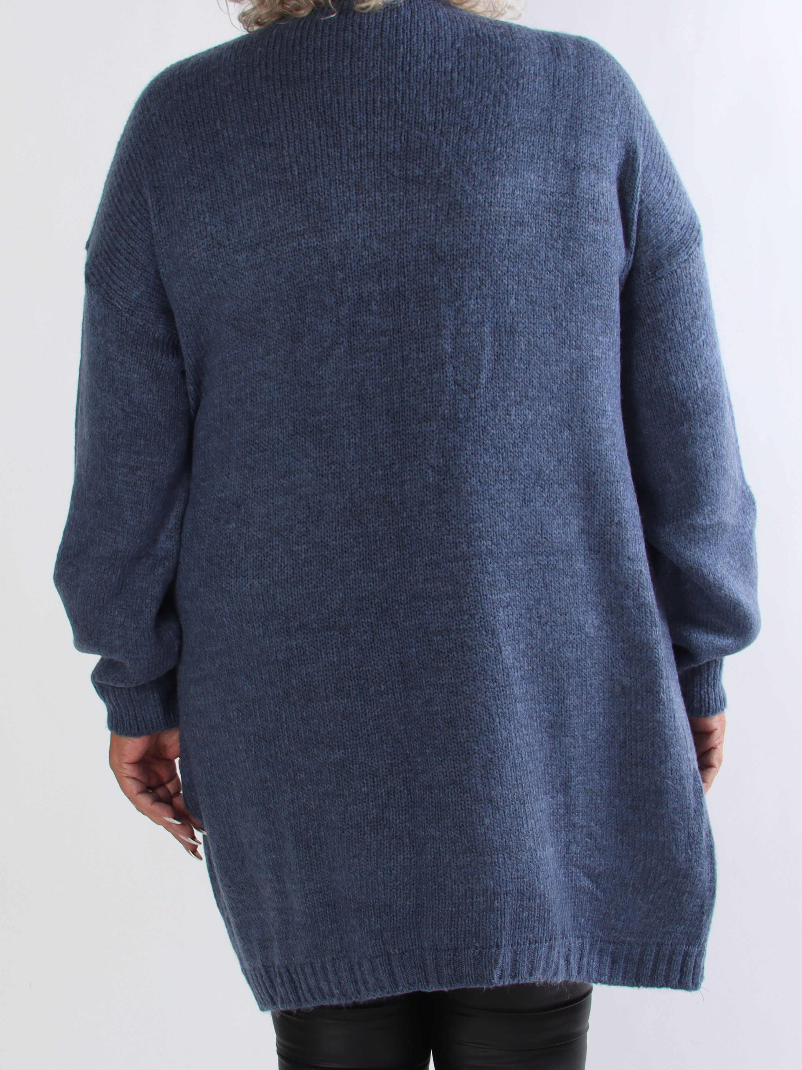 Valentine - Plus size strikcardigan med lommer