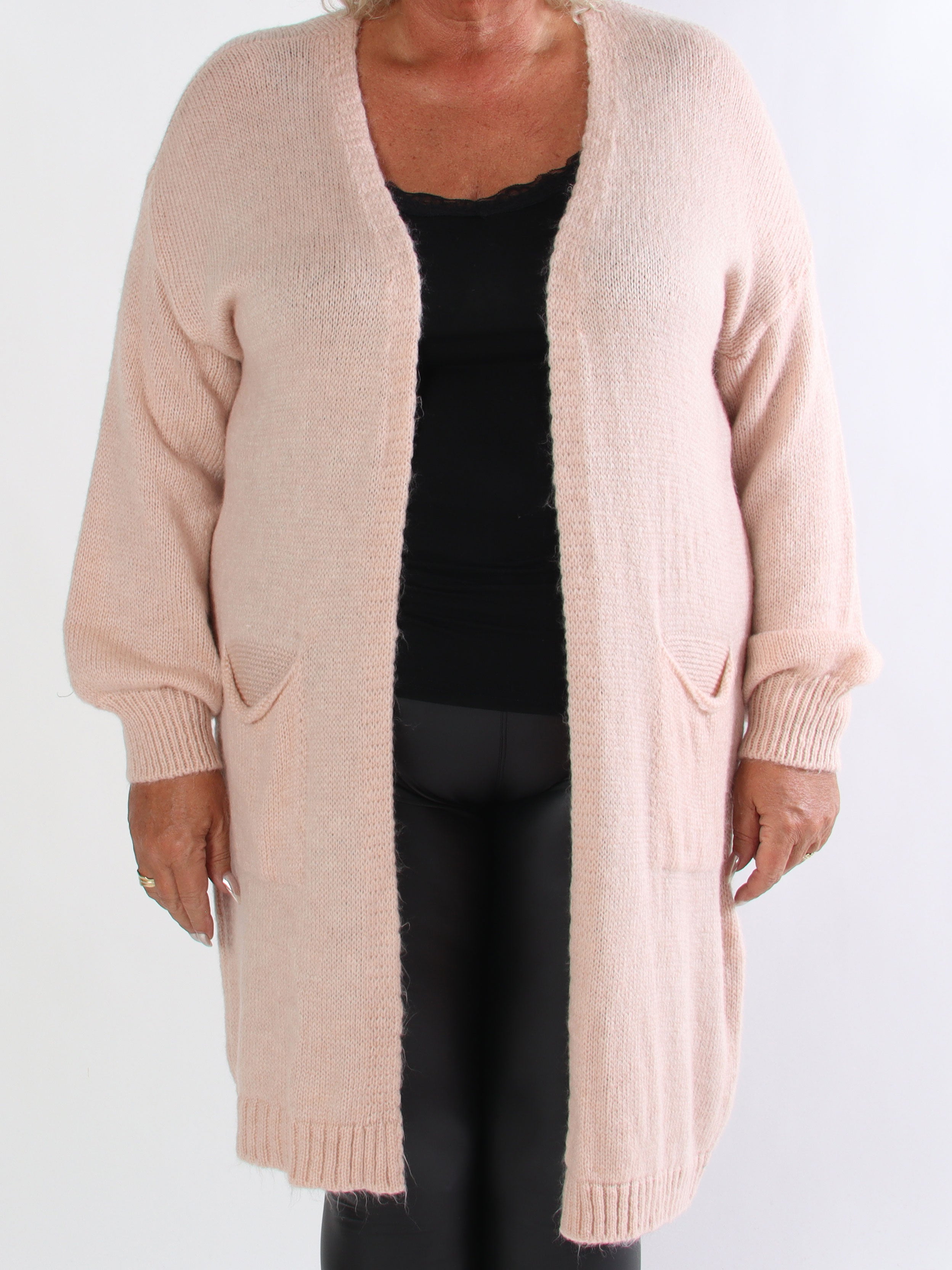 Valentine - Plus size strikcardigan med lommer